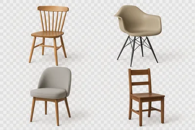 Collection Of Four Modern And Classic Dining Chairs