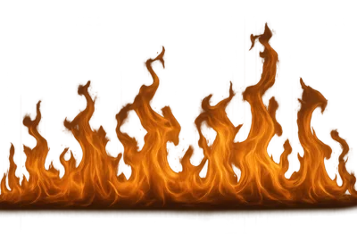 Stylized Digital Illustration Of Burning Orange Fire Flames