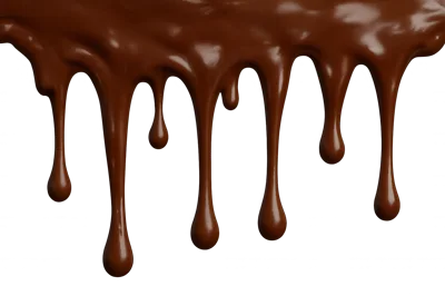 Thick Melted Chocolate Drips Against A Black Background