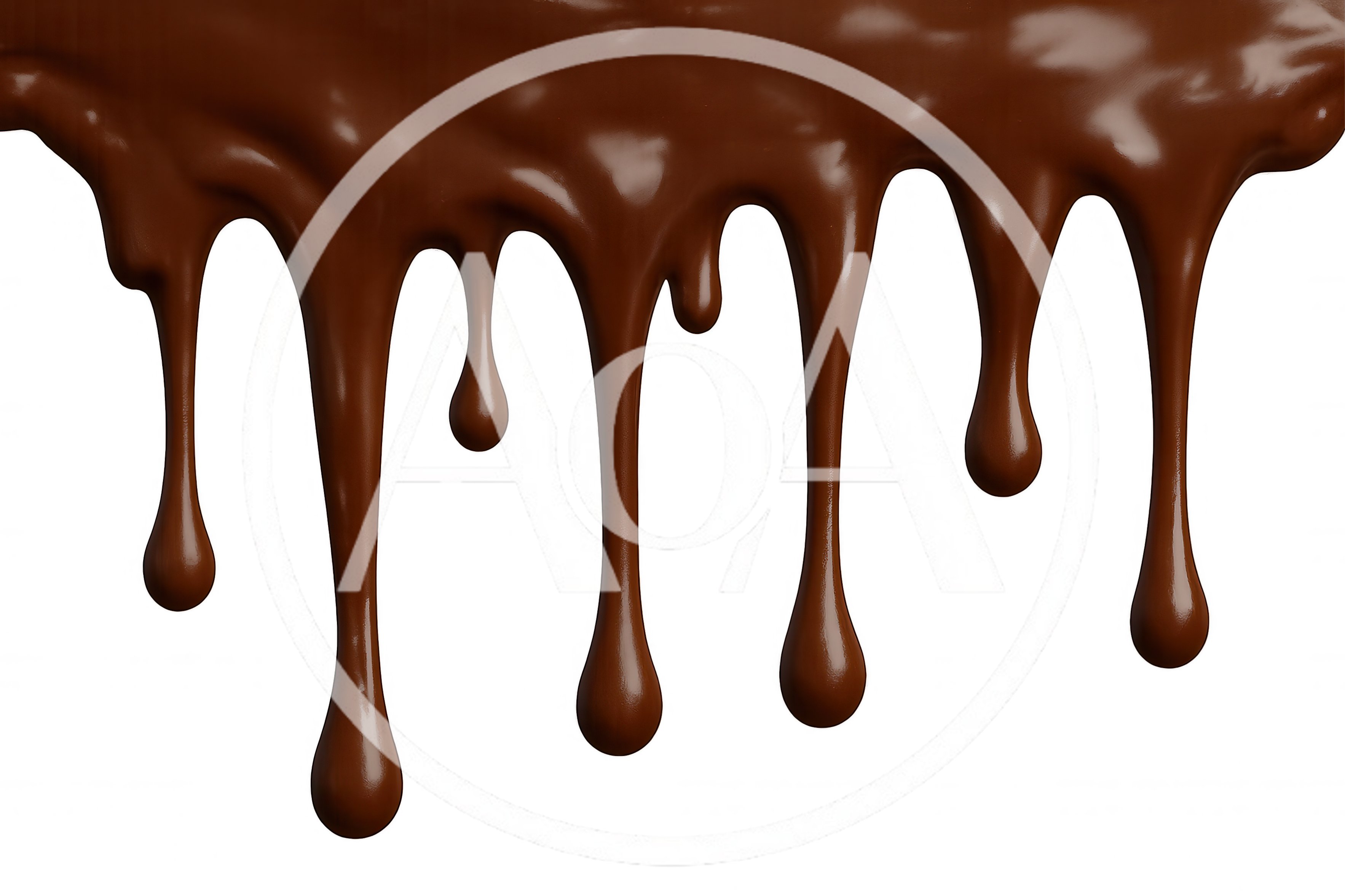 Thick Melted Chocolate Drips Against A Black Background