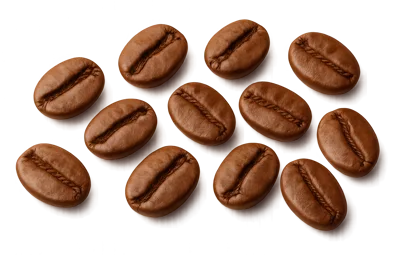 Roasted Coffee Beans Arranged On A Dark Background