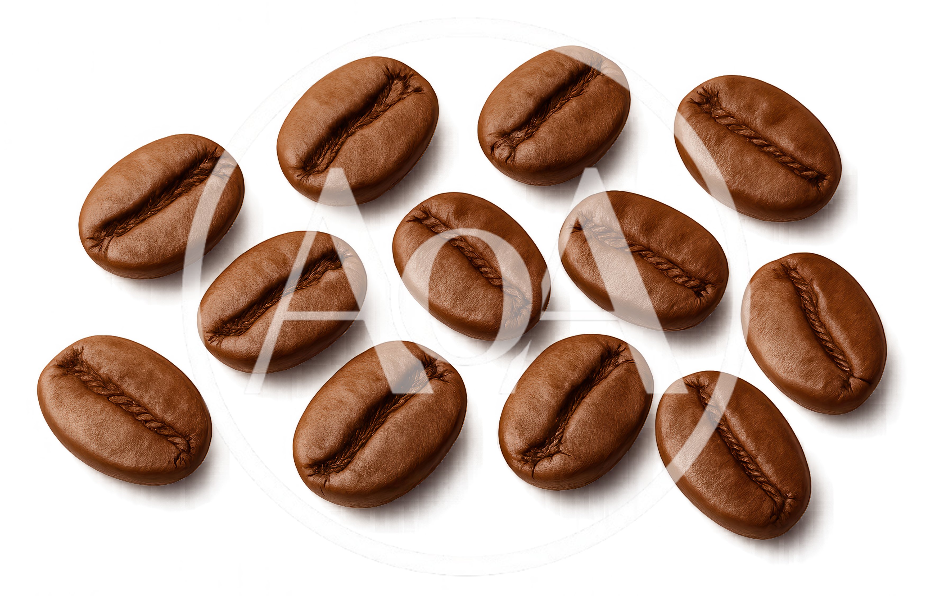 Roasted Coffee Beans Arranged On A Dark Background