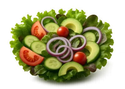 Fresh Garden Salad With Avocado Tomato And Cucumber
