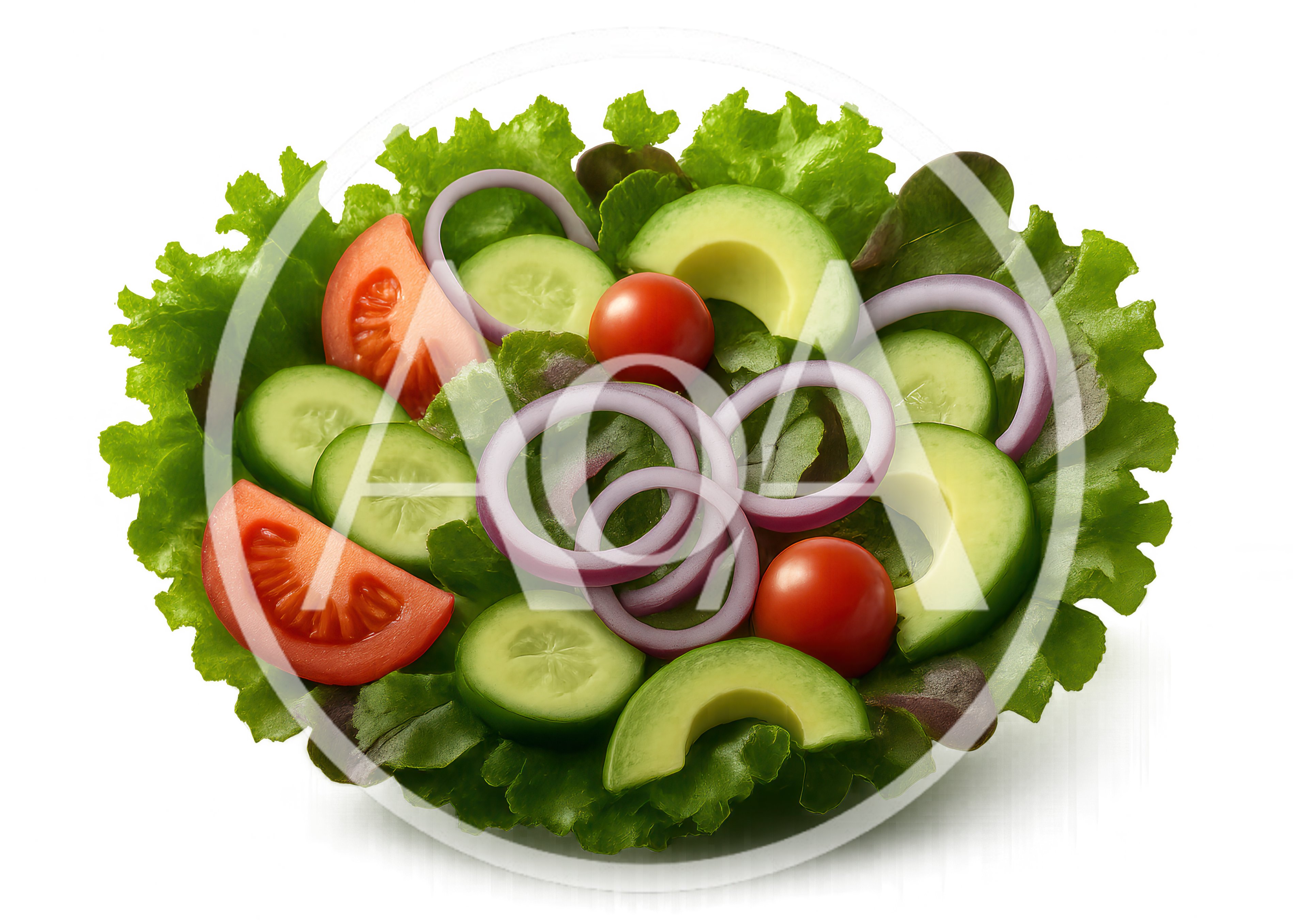 Fresh Garden Salad With Avocado Tomato And Cucumber
