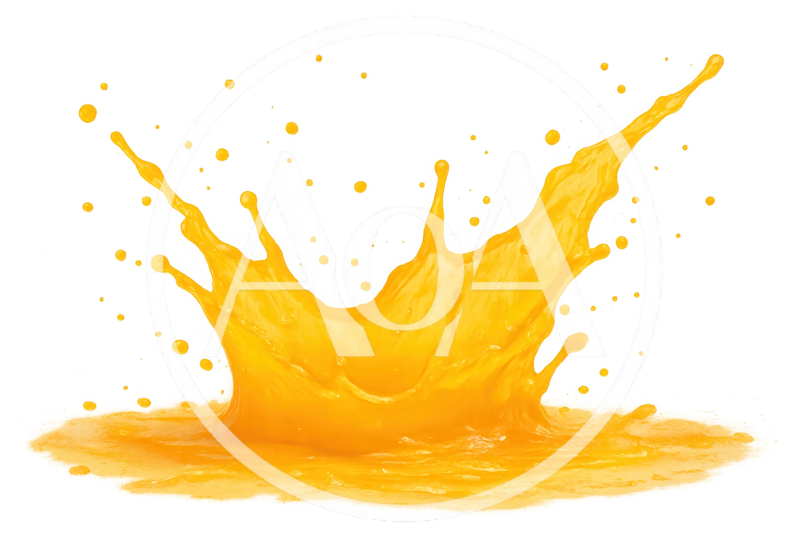 Orange Juice Splash Isolated On White Background