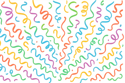 Colorful Wavy Confetti Streamers On Black Background