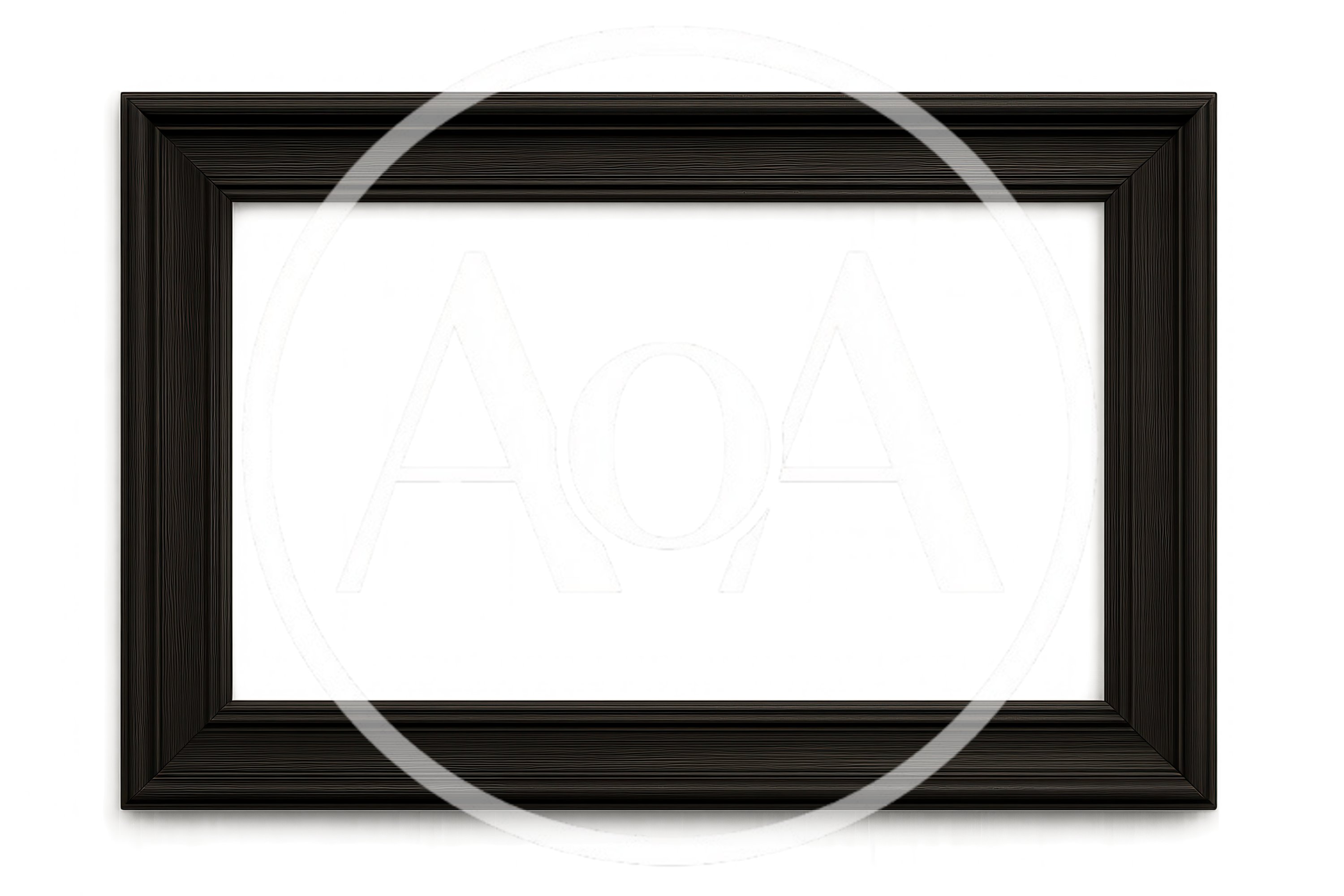 Empty Rectangular Black Wooden Picture Frame