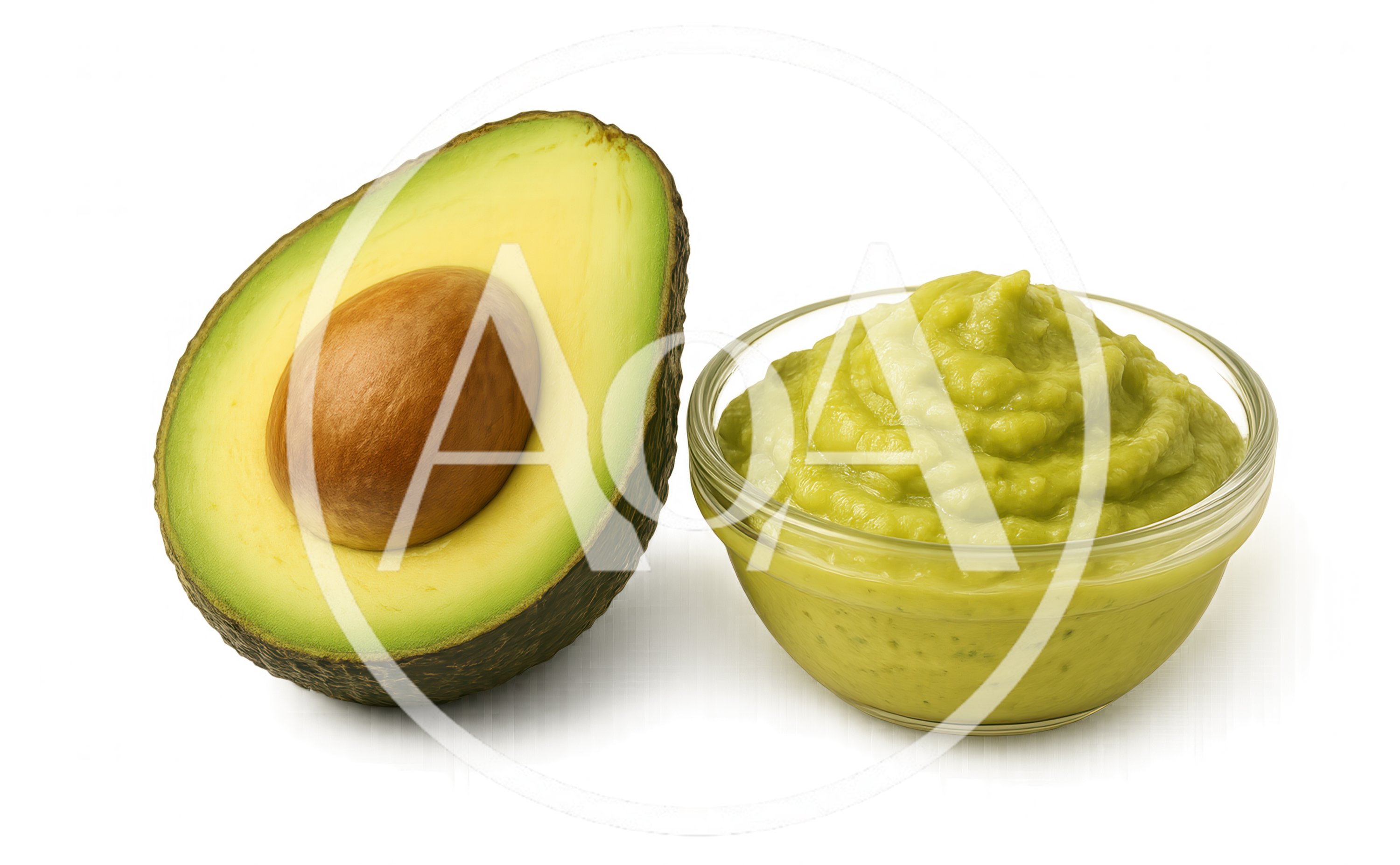 Fresh Avocado Half And Bowl Of Guacamole