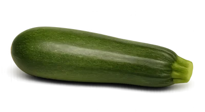 Single Fresh Green Zucchini Isolated On White Background