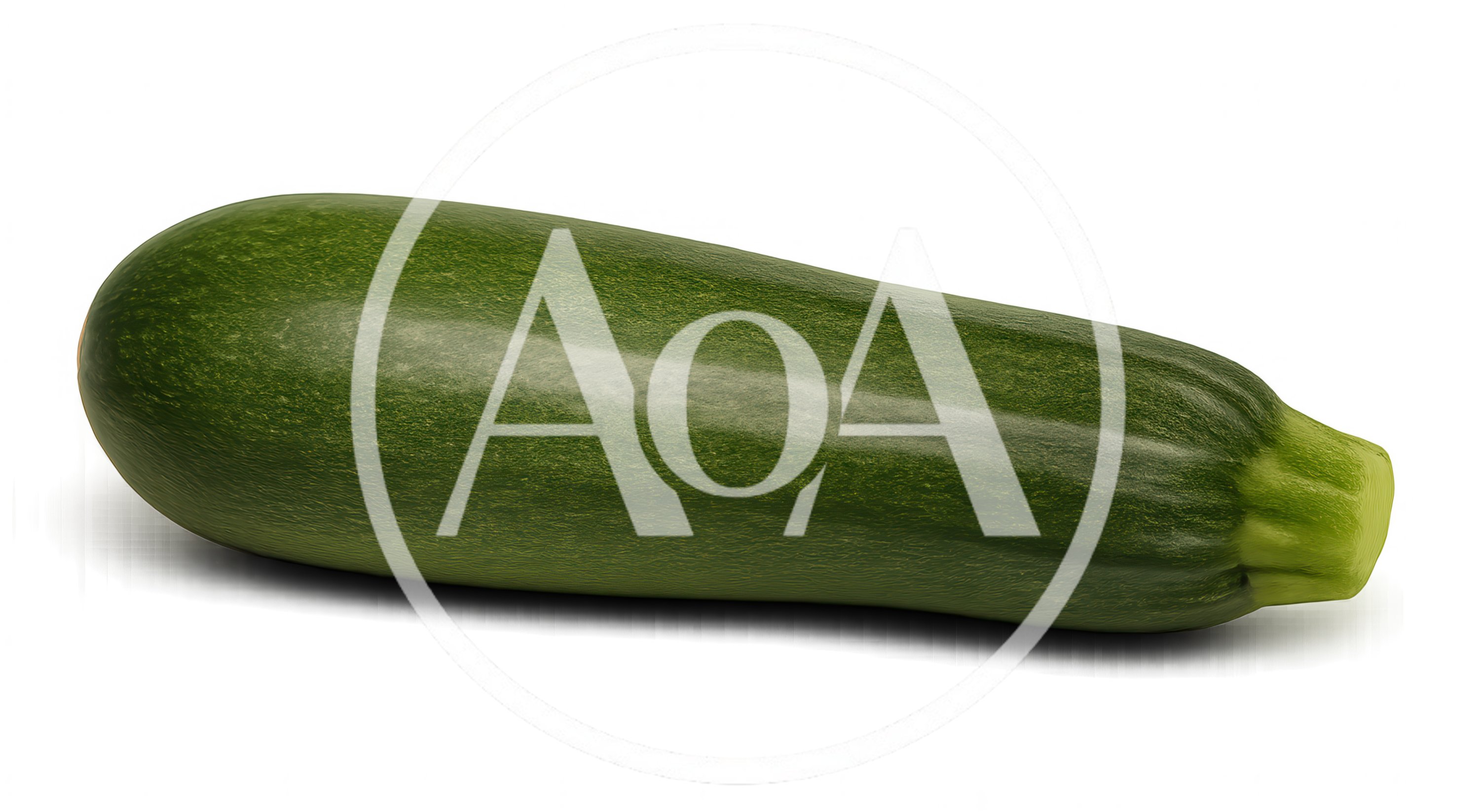 Single Fresh Green Zucchini Isolated On White Background