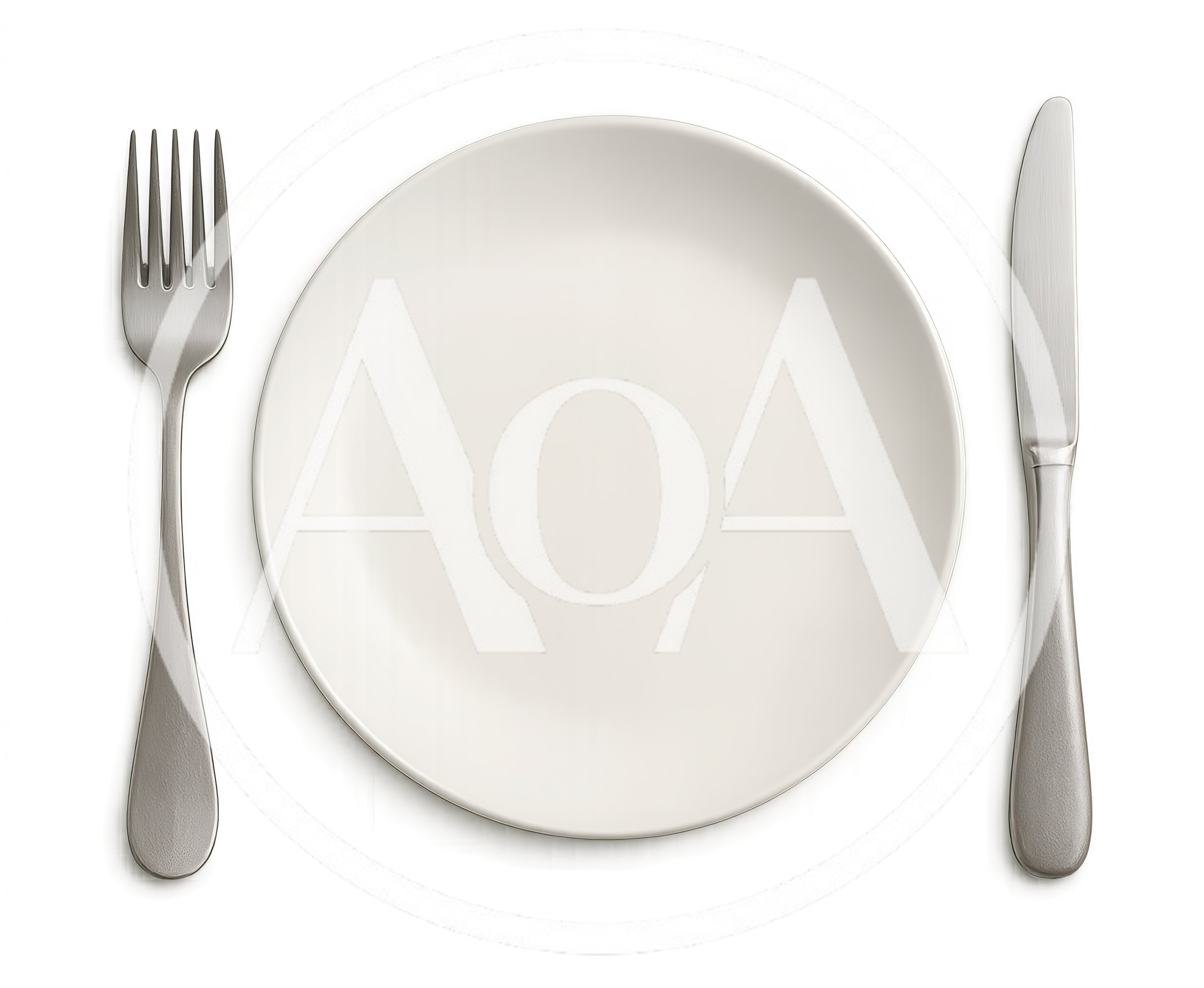 Empty White Plate With Silver Fork And Knife