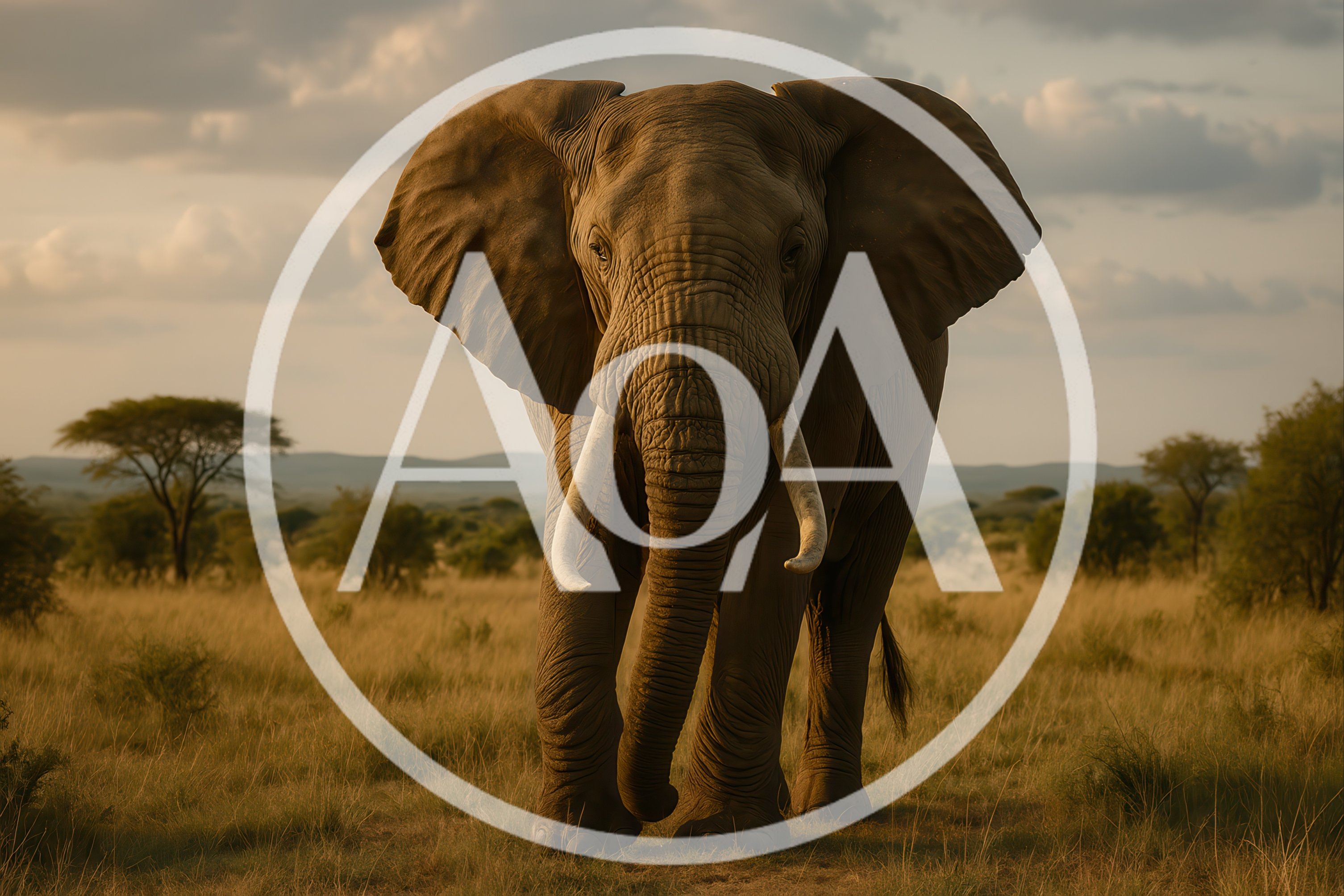 Majestic African Elephant Standing In The Savanna