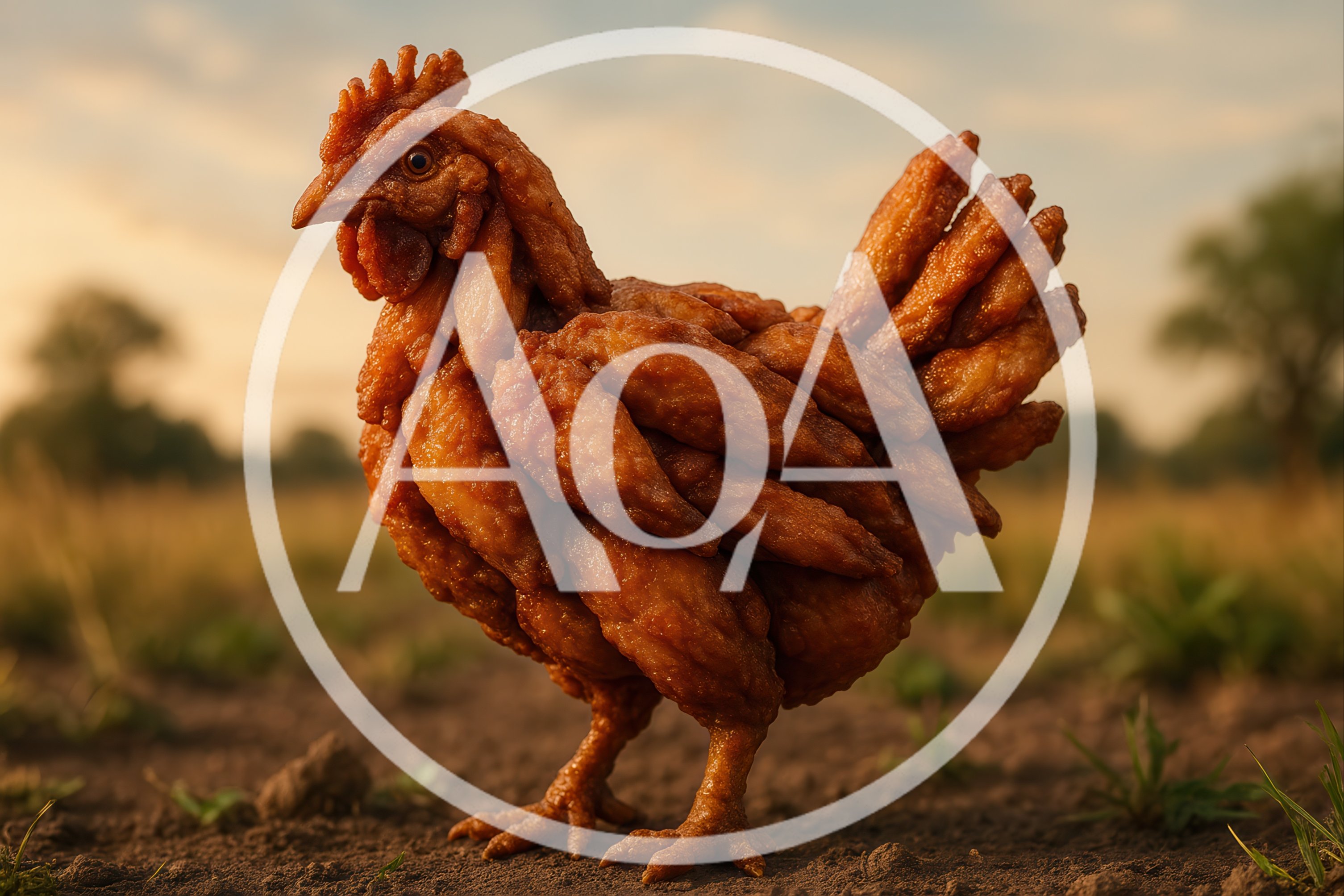 Fried Chicken Shaped Like A Realistic Live Hen