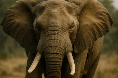 Majestic African Elephant Portrait In Natural Habitat