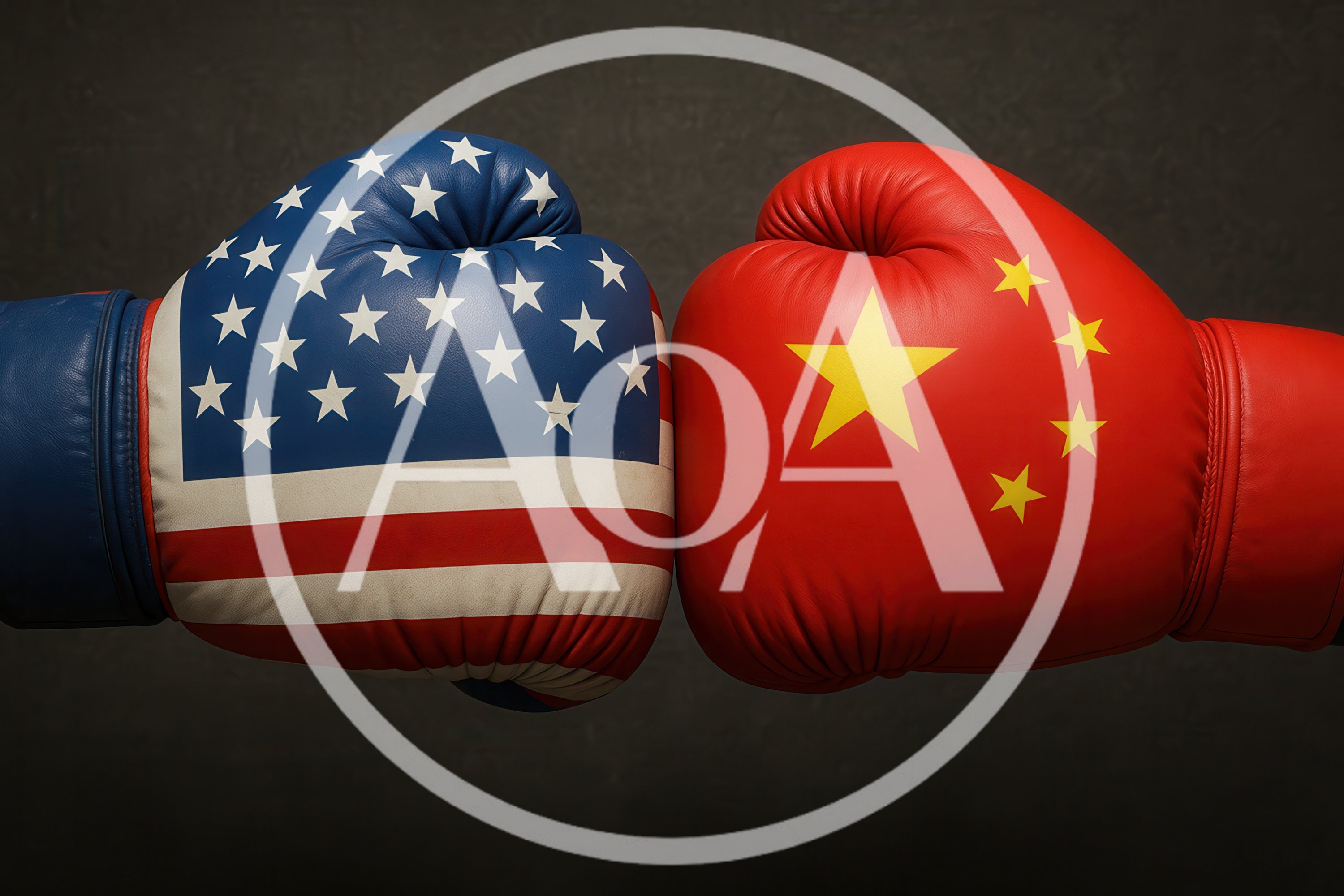 Boxing Gloves Featuring United States And China Flags