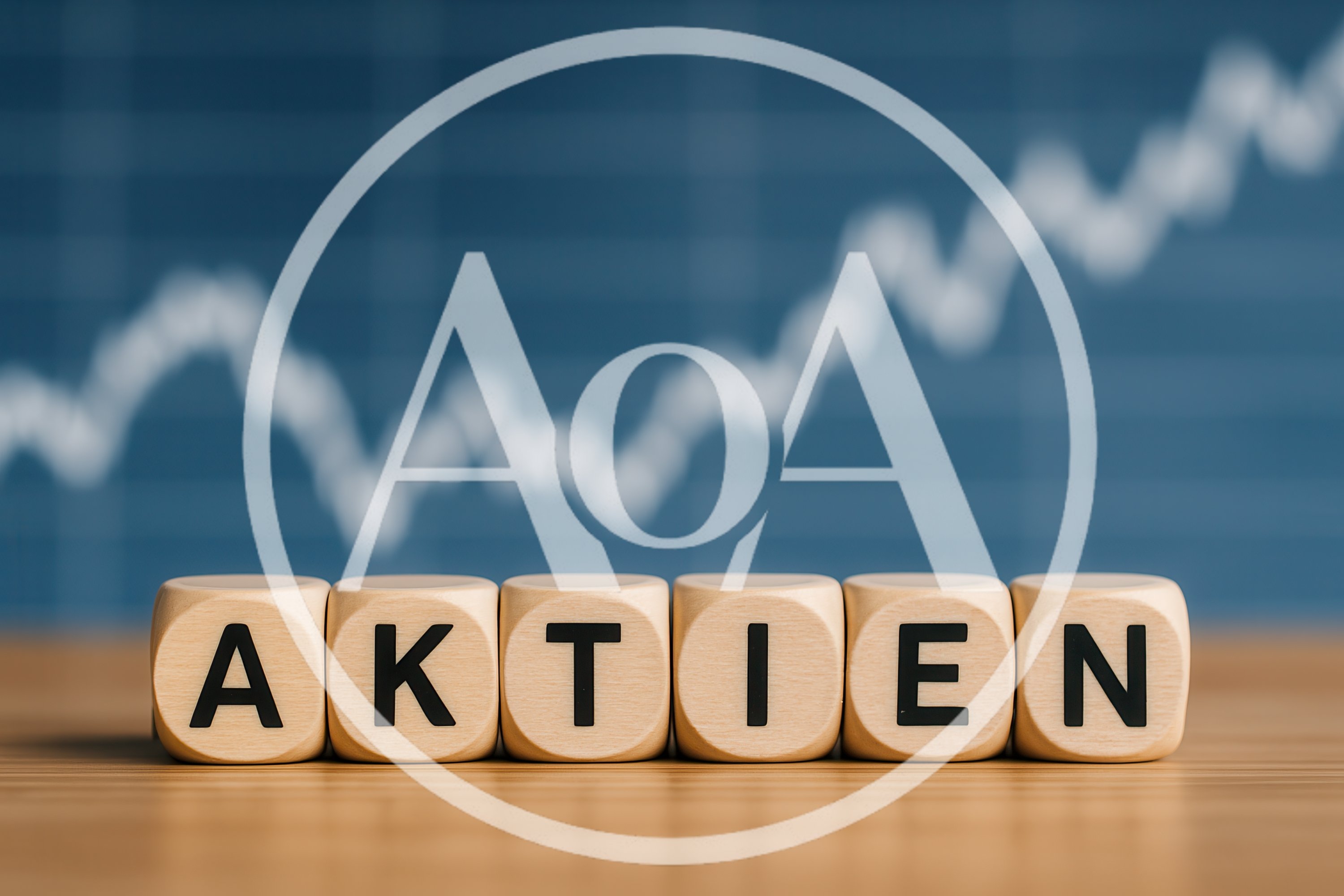 Wooden Blocks Spelling Aktien With Stock Market Graph