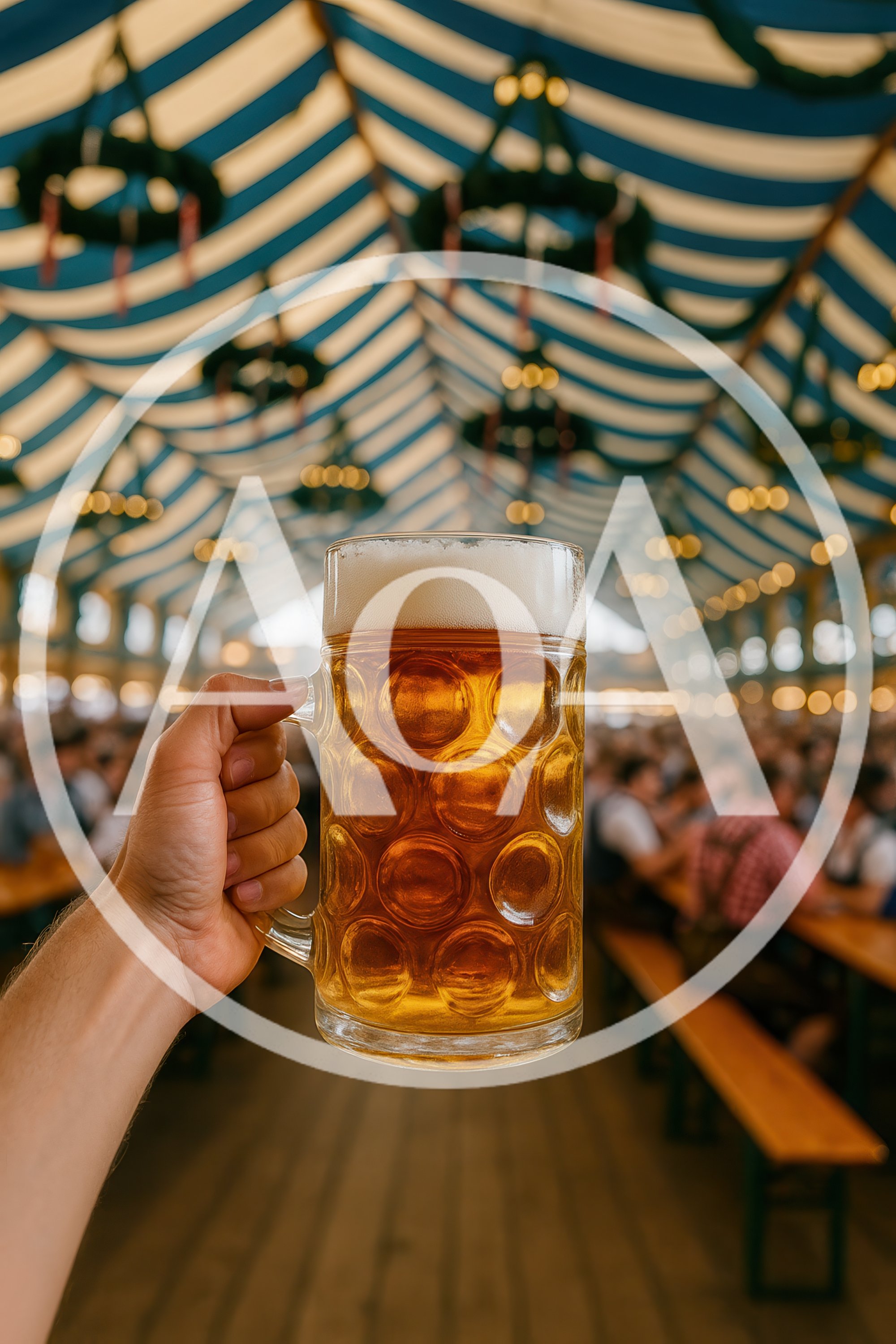 Hand Holding A Large Beer Mug At Oktoberfest