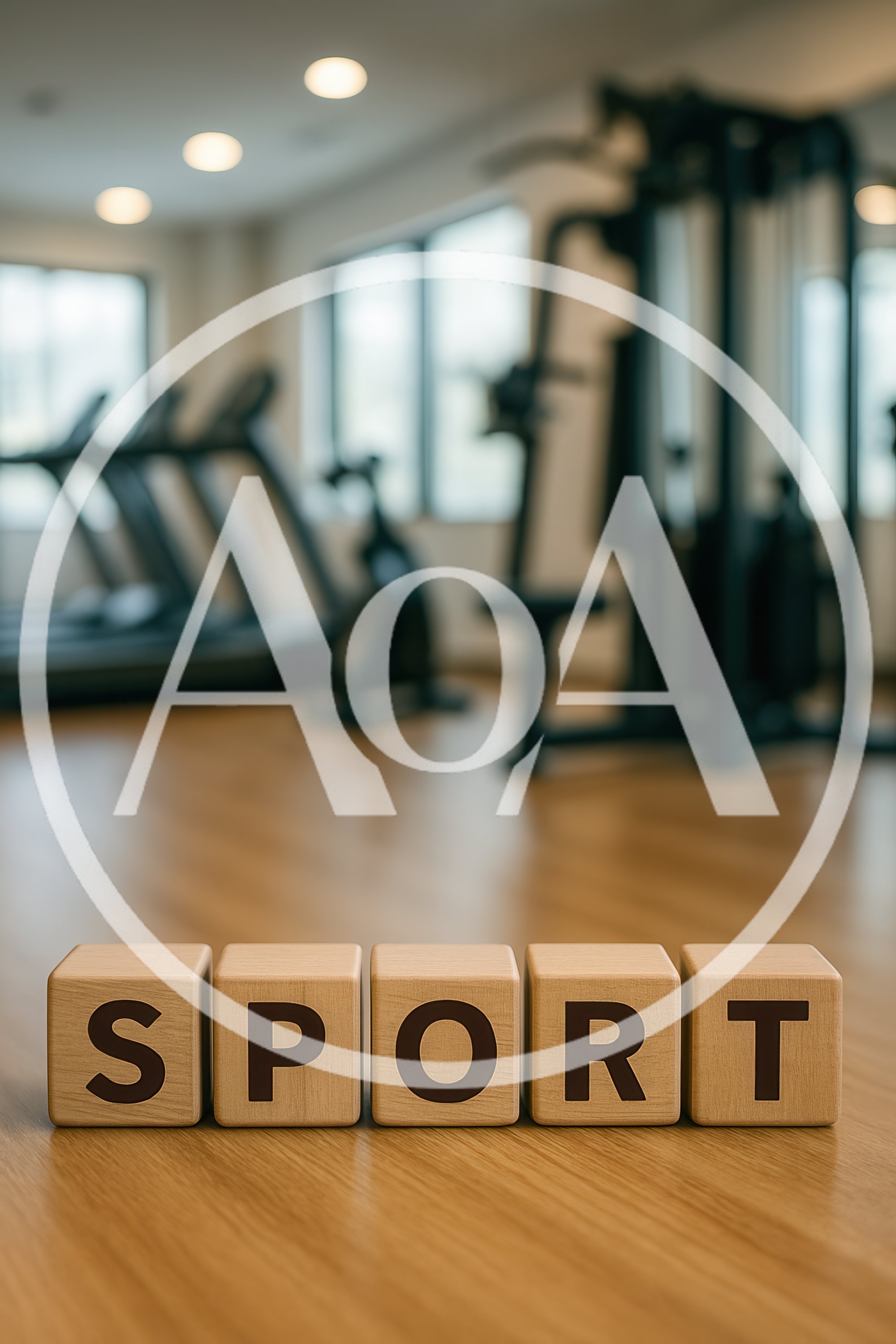 Wooden Blocks Spelling Sport in a Gym