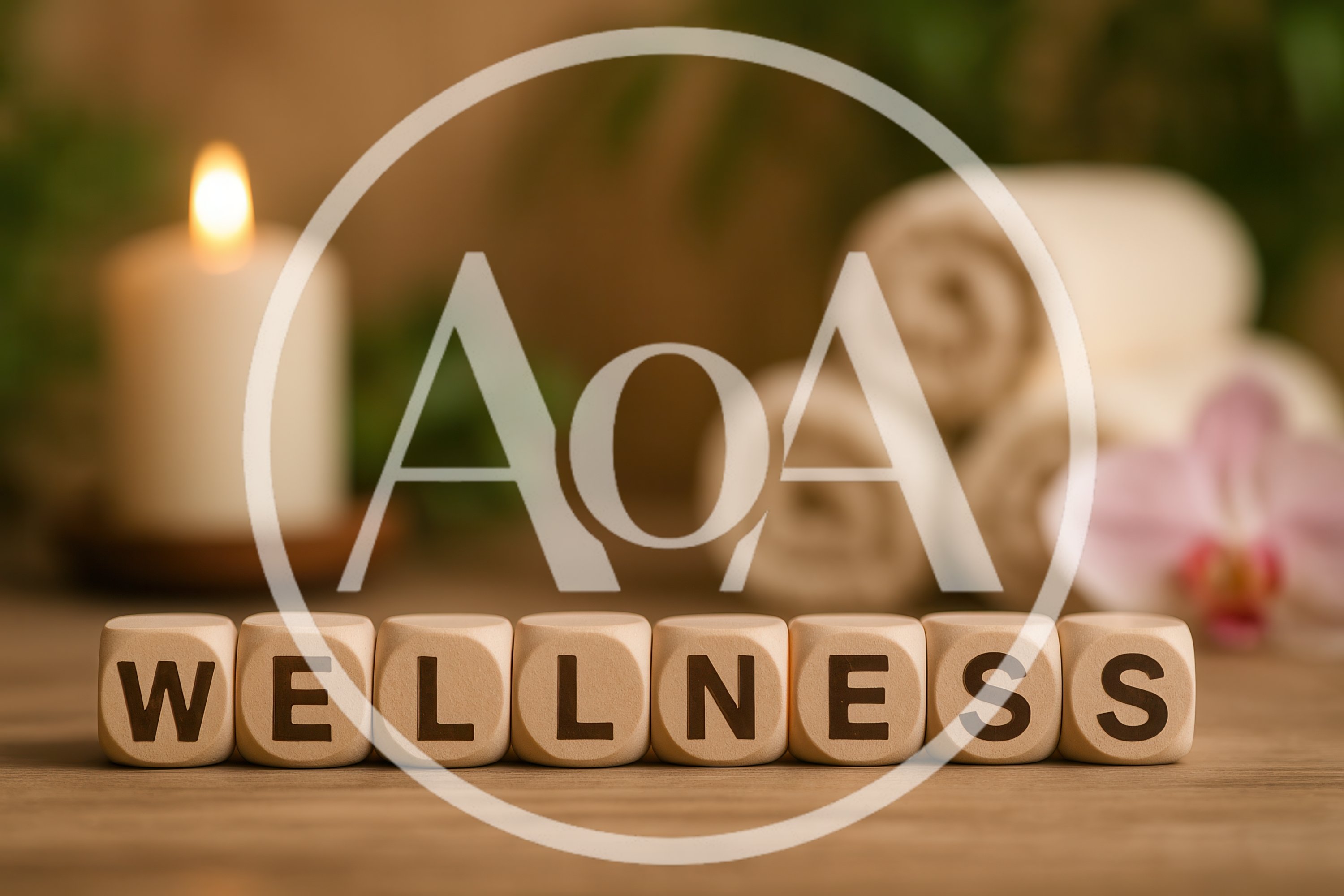 Wellness Concept With Wooden Blocks And Spa Accessories