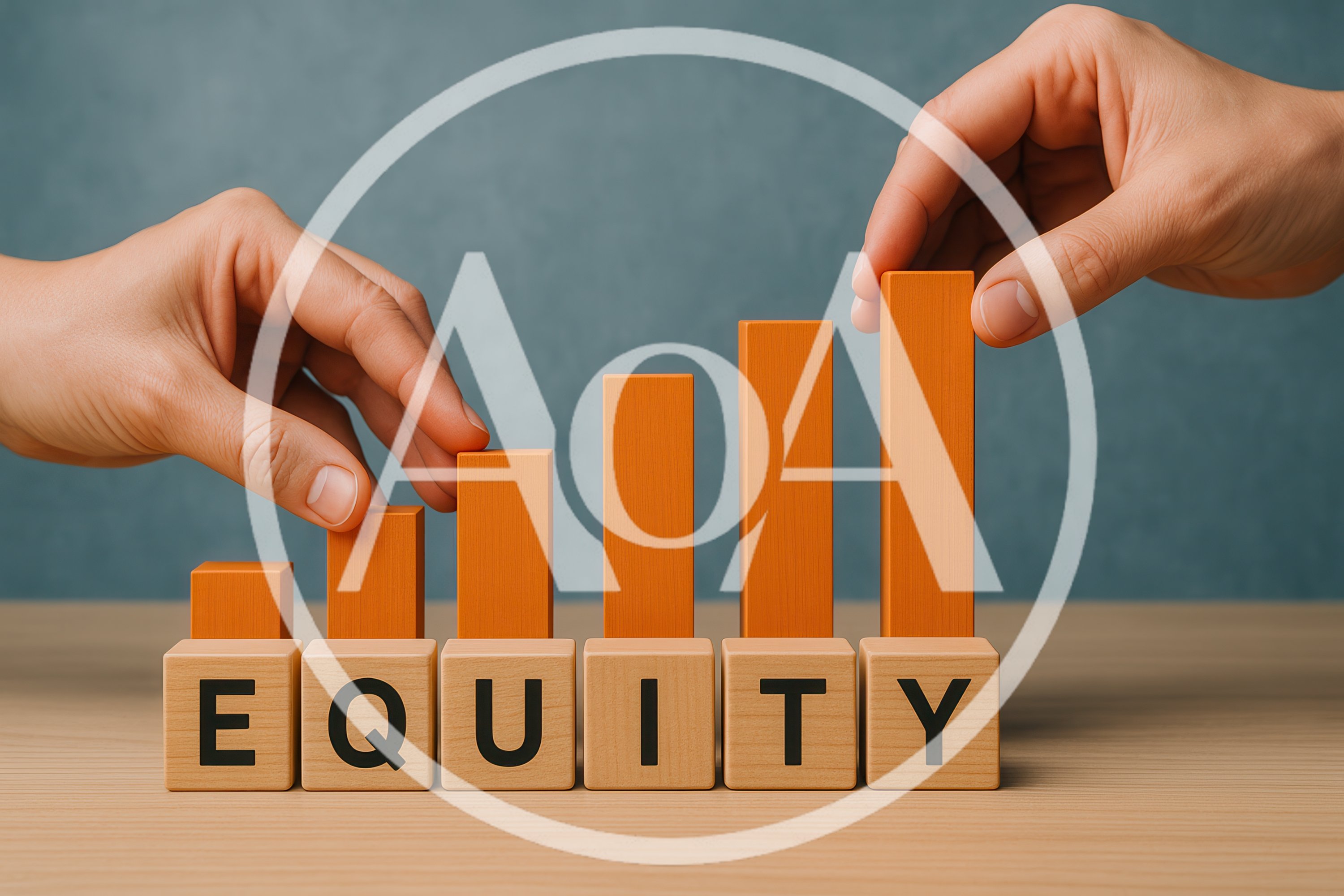 Hands Building Equity Concept With Wooden Blocks