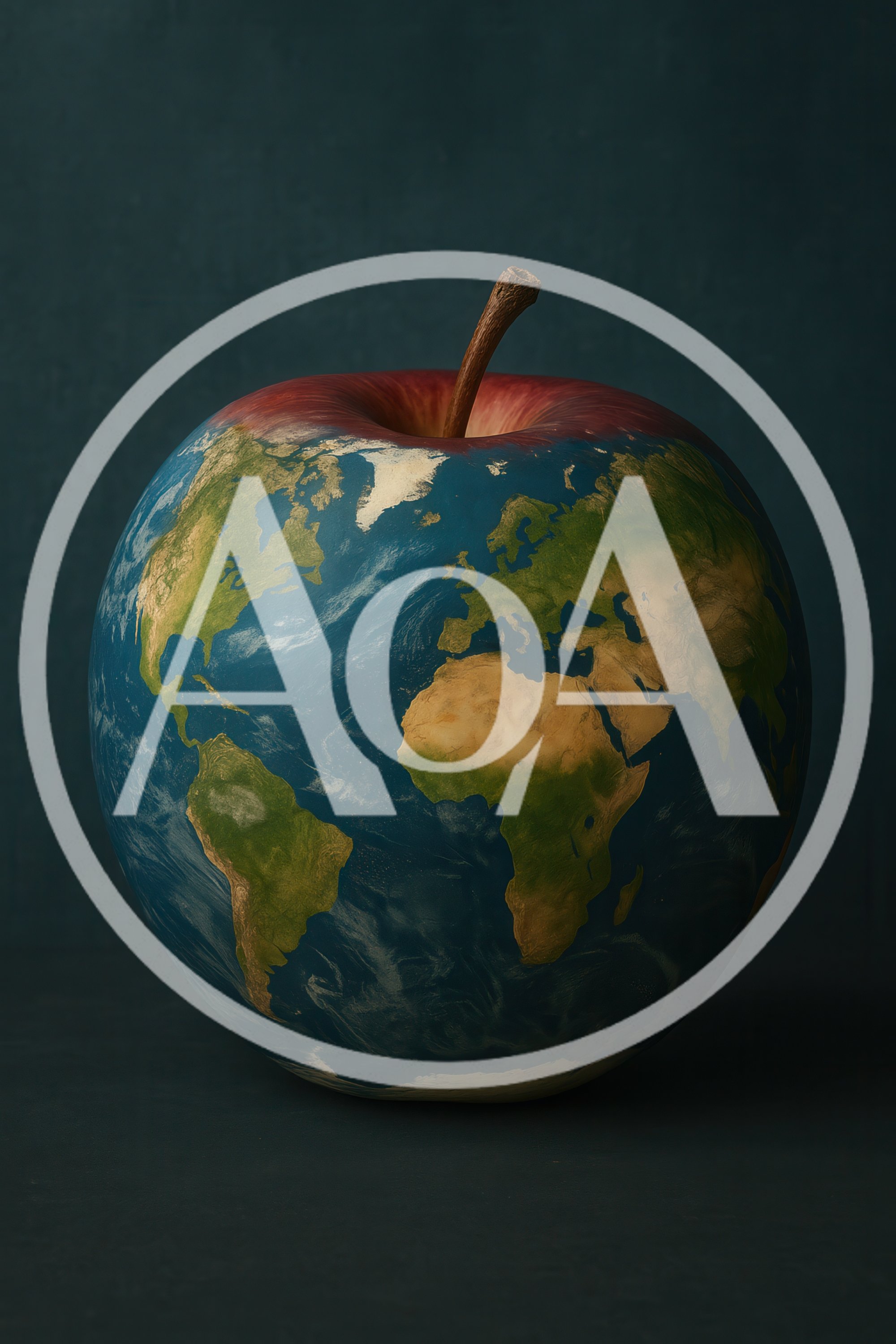 Apple Shaped Like Earth Globe Concept
