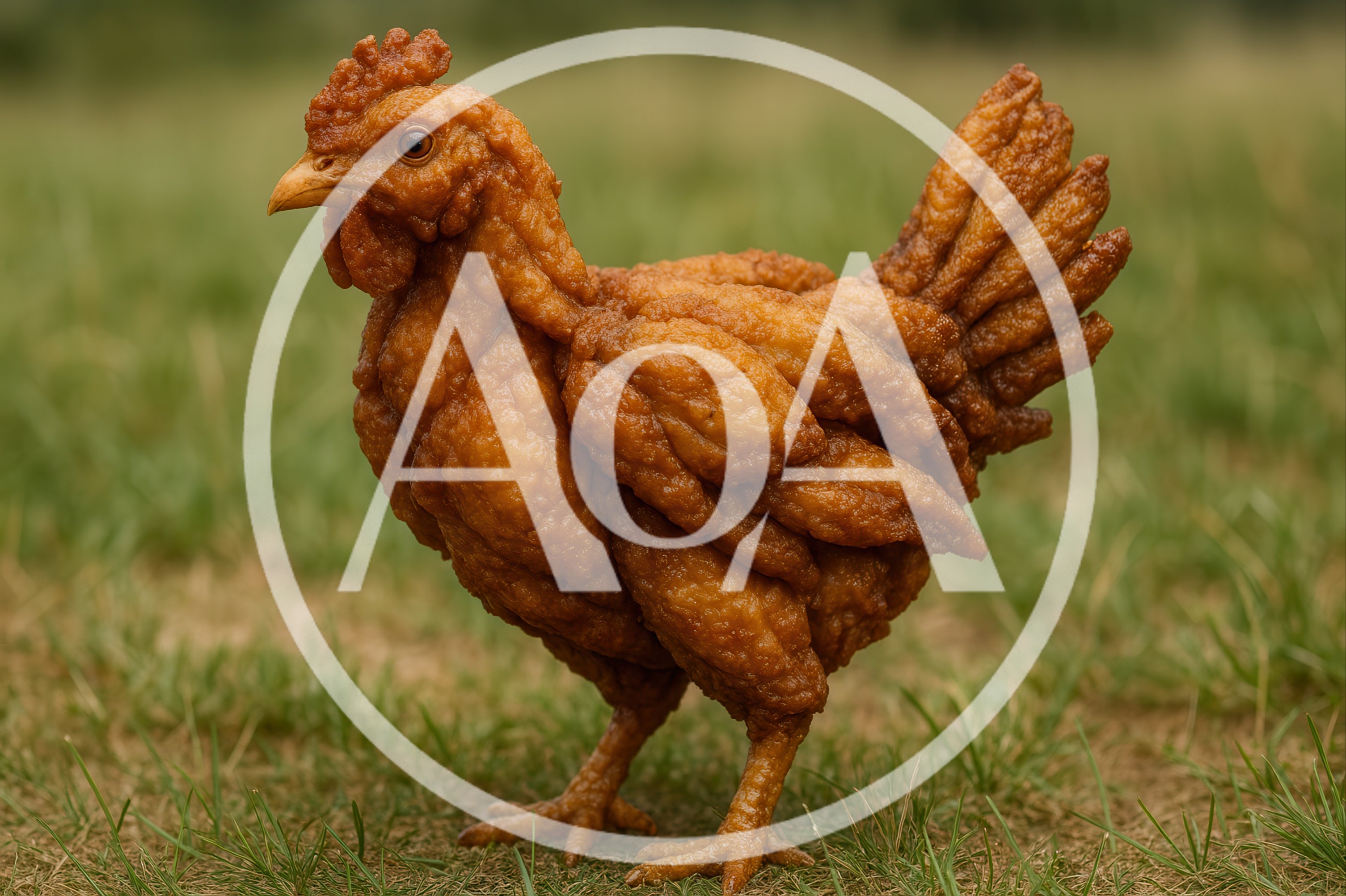 Fried Chicken Shaped Like A Realistic Live Hen