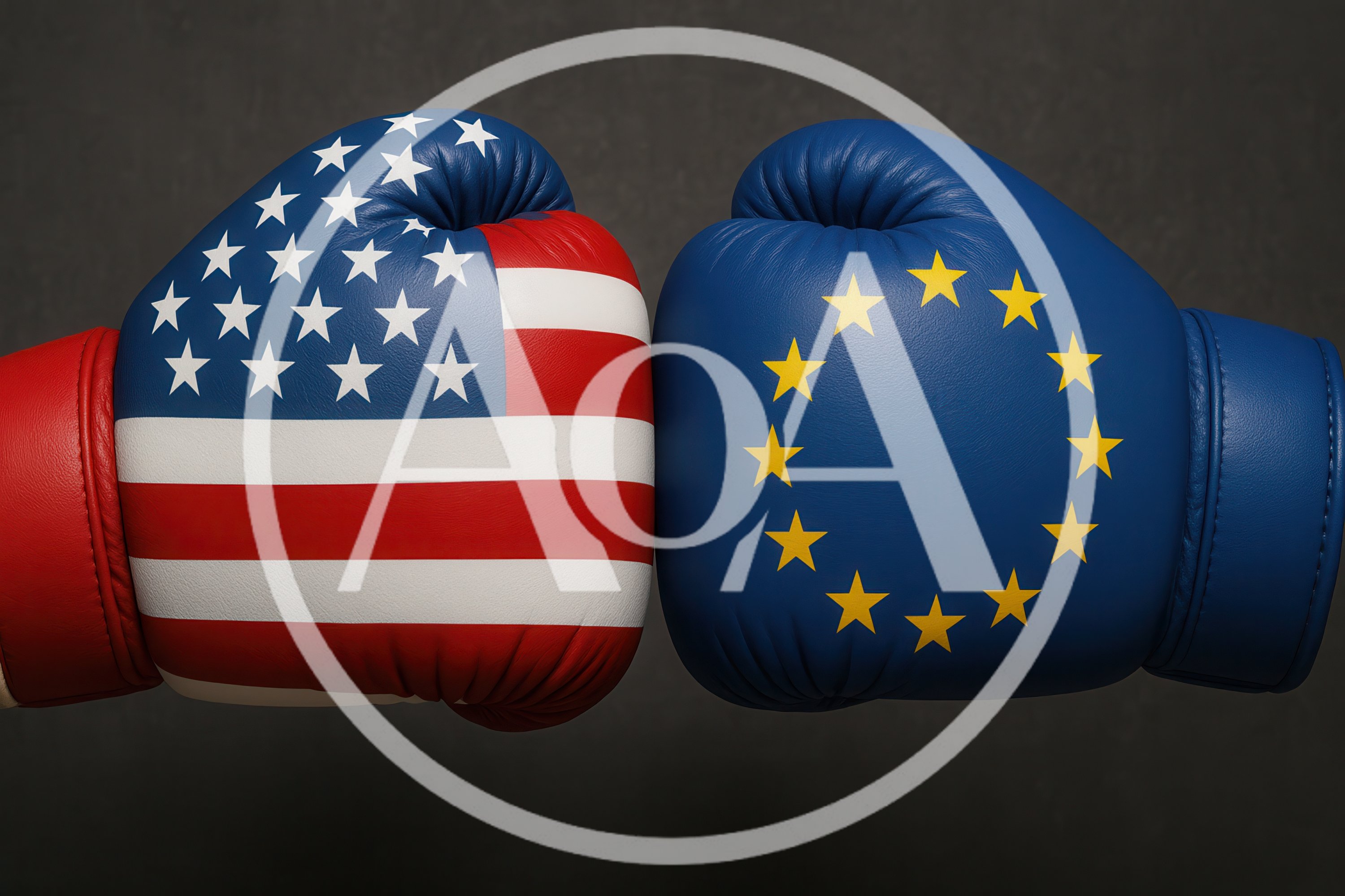 Boxing Gloves Featuring United States And European Union Flags