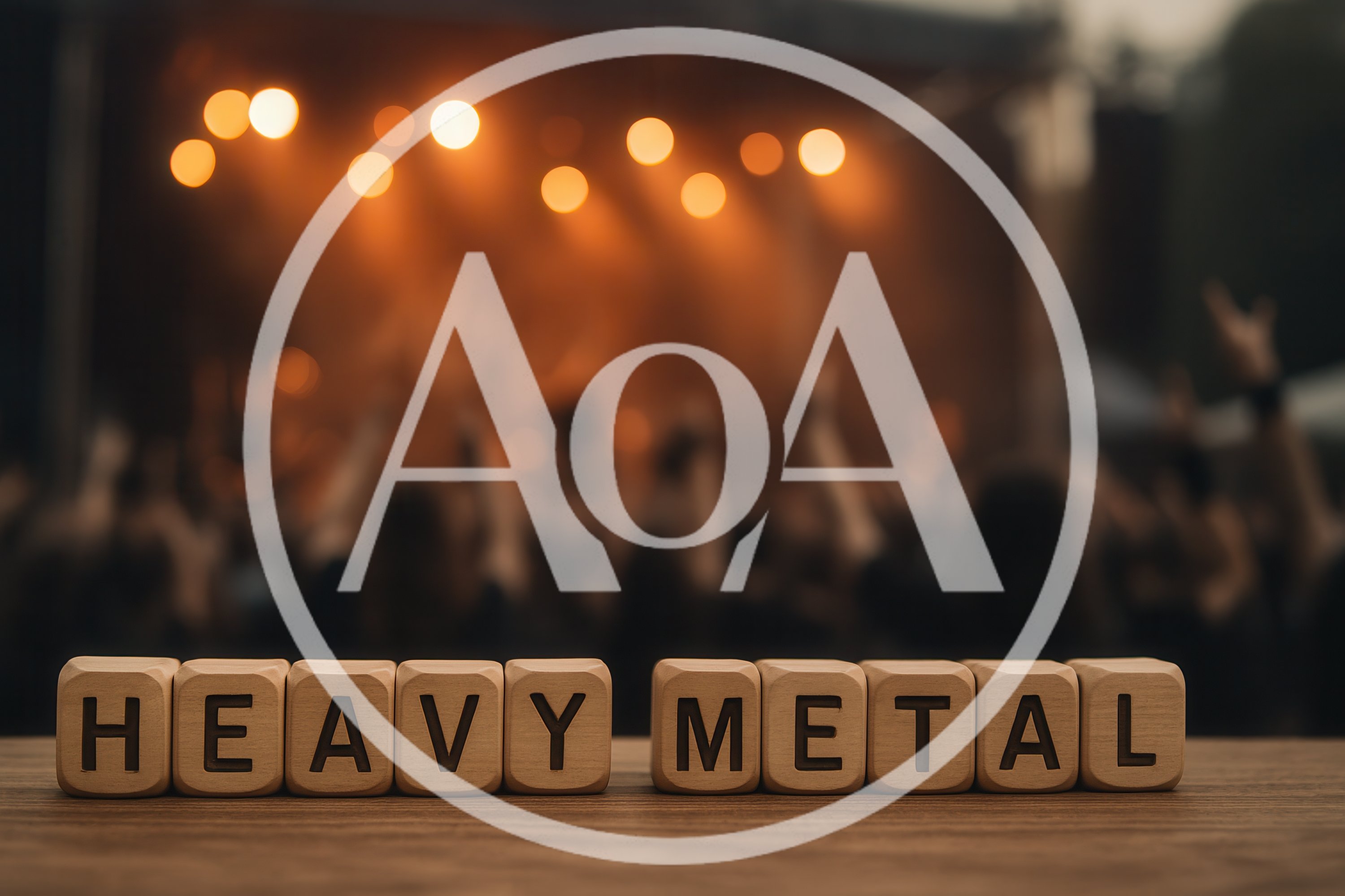 Wooden Blocks Spelling Heavy Metal At A Concert