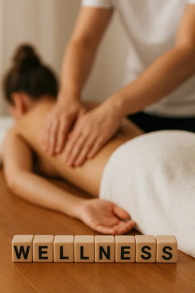 Professional Massage Therapy Session With Wellness Blocks