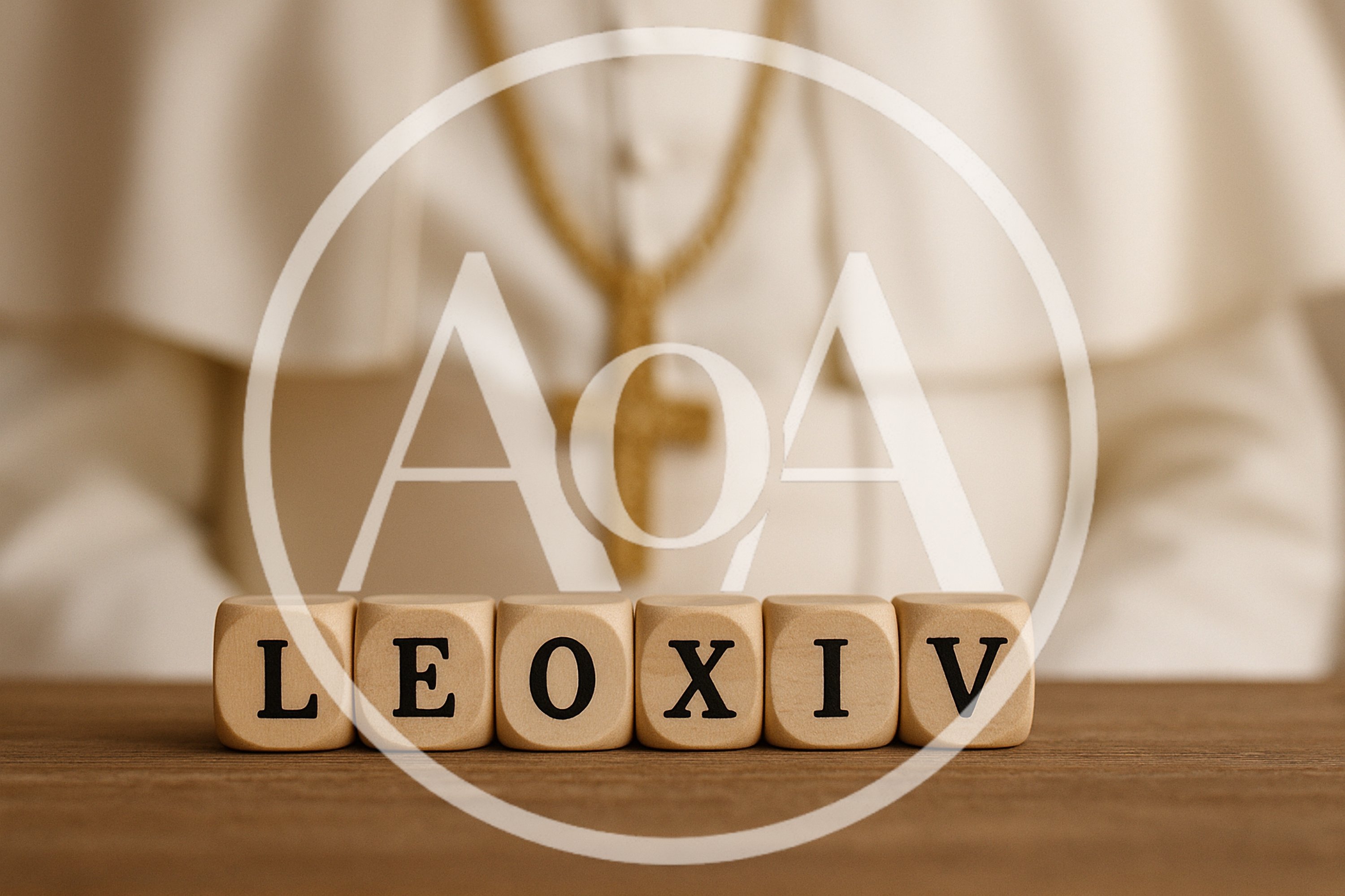 Wooden Blocks Spelling Leo XIV Before A Pope