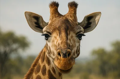 Close Up Portrait Of A Giraffe