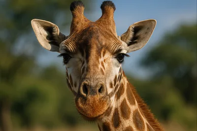 Close Up Portrait Of A Giraffe