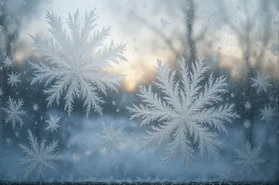Intricate Frost Patterns On A Winter Windowpane