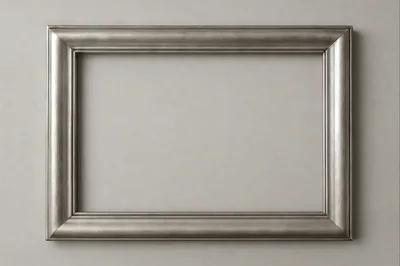 Empty Silver Picture Frame On Neutral Wall