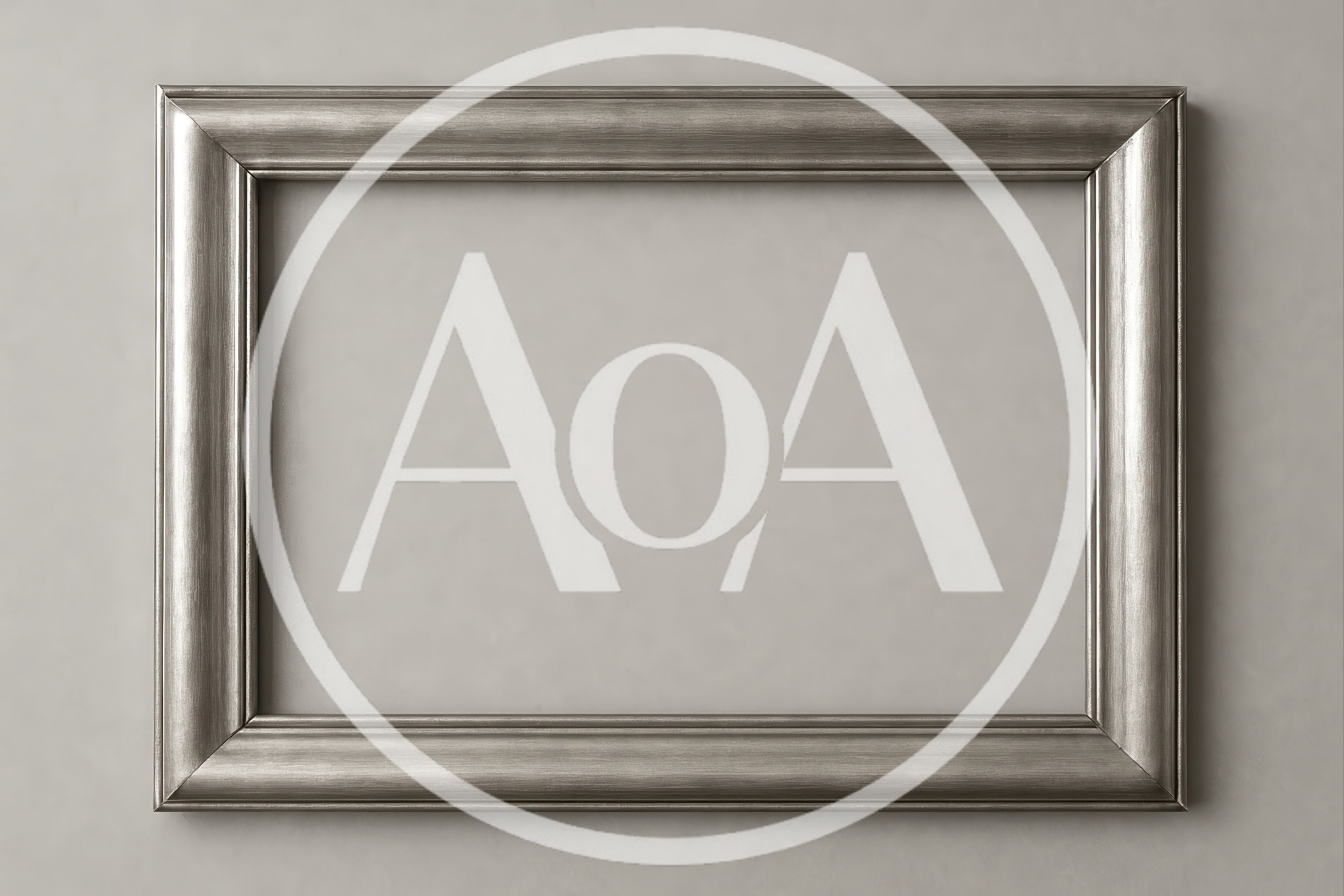 Empty Silver Picture Frame On Neutral Wall