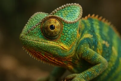 Close Up Portrait Of A Veiled Chameleon
