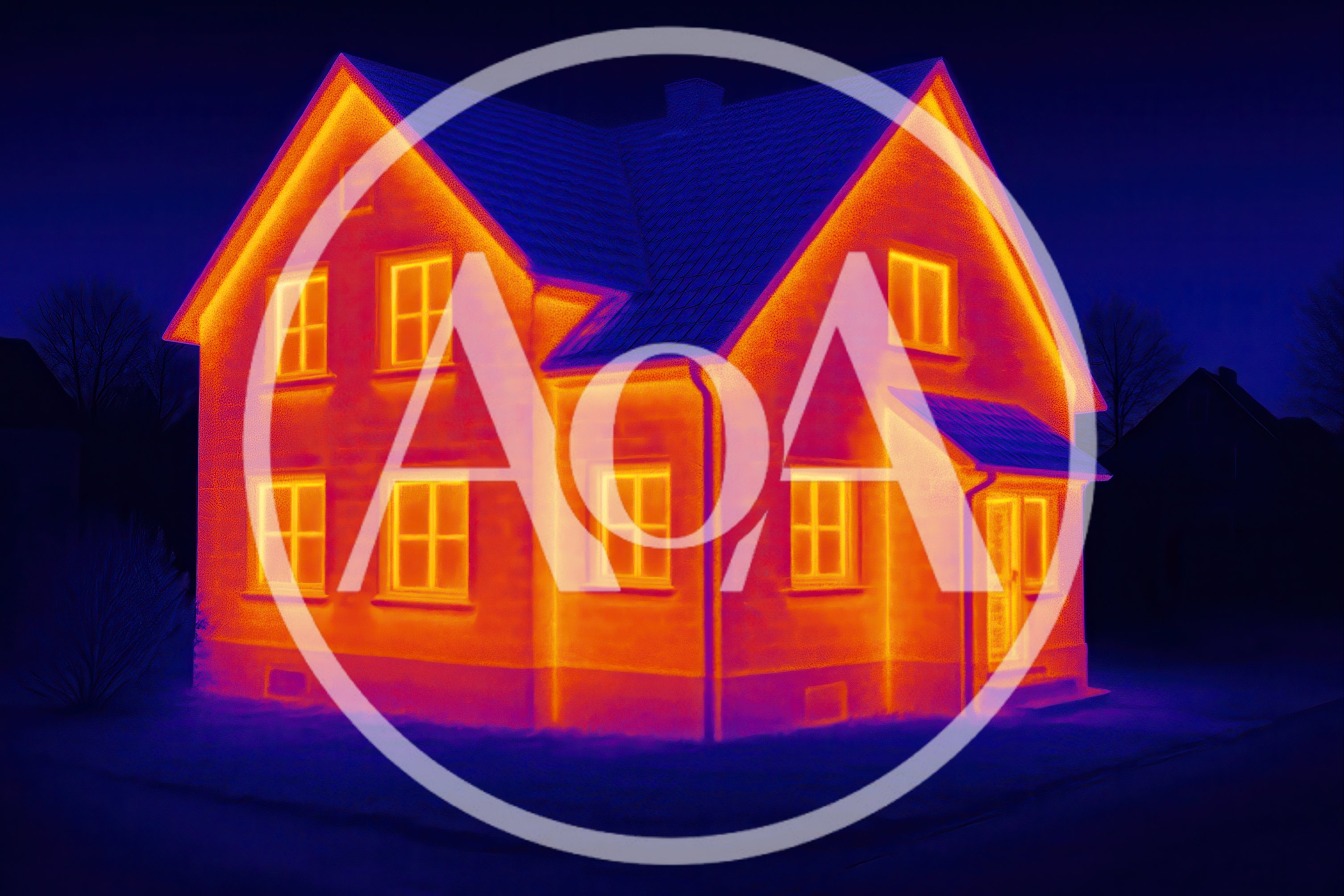 Thermal Imaging Scan Of A Residential House Exterior
