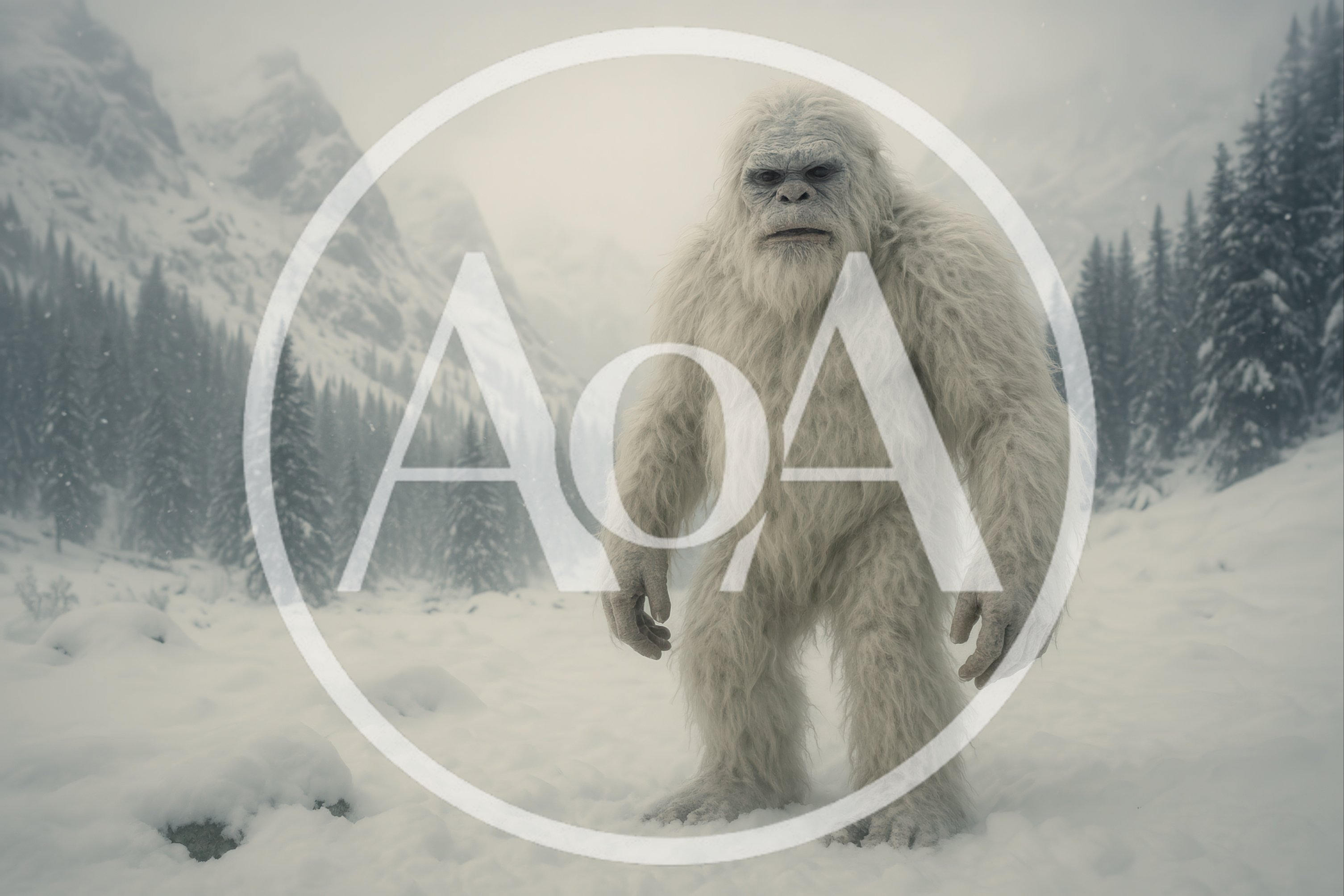 Yeti Standing In A Snowy Mountain Landscape