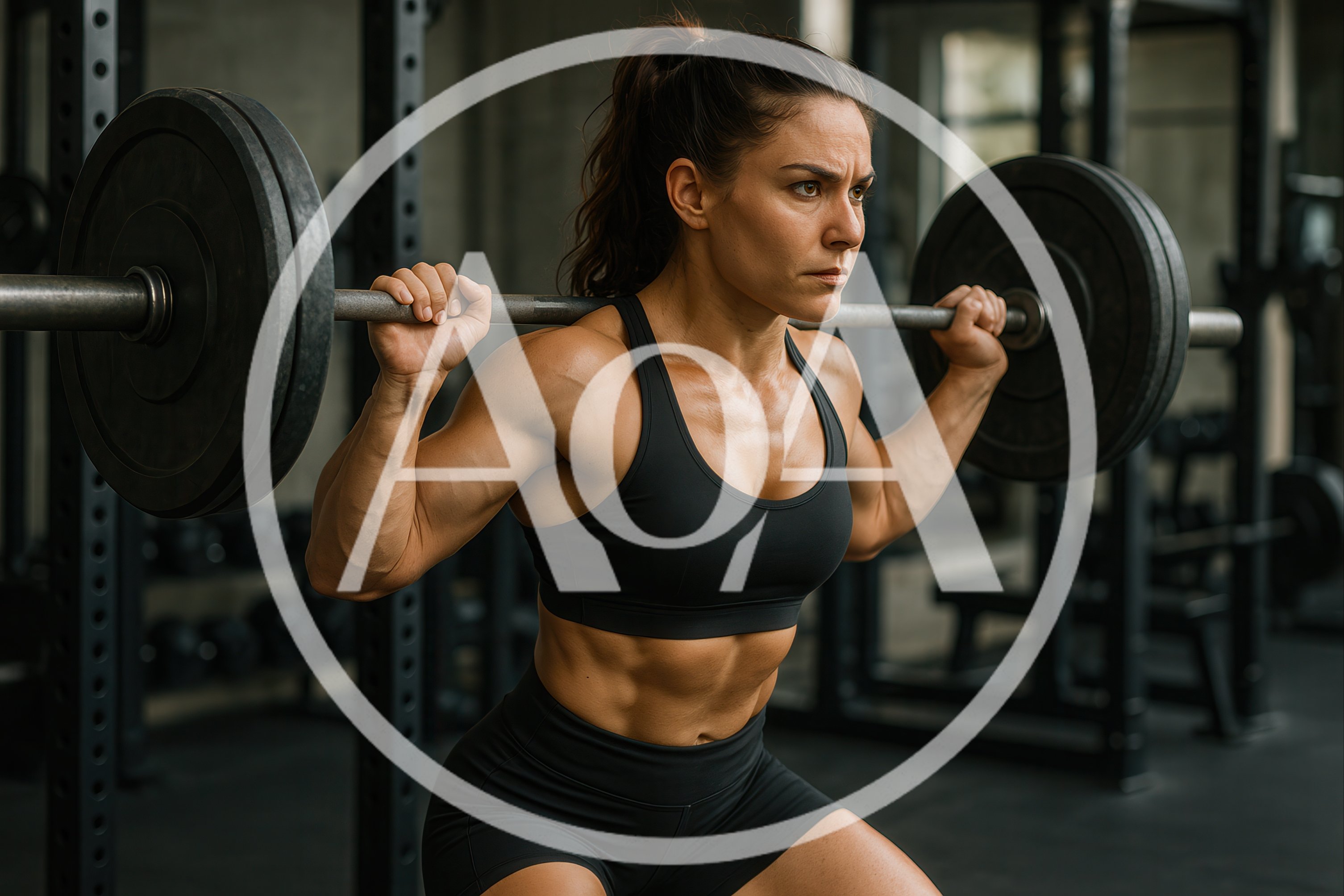 Fit Woman Performing Barbell Back Squats In Gym