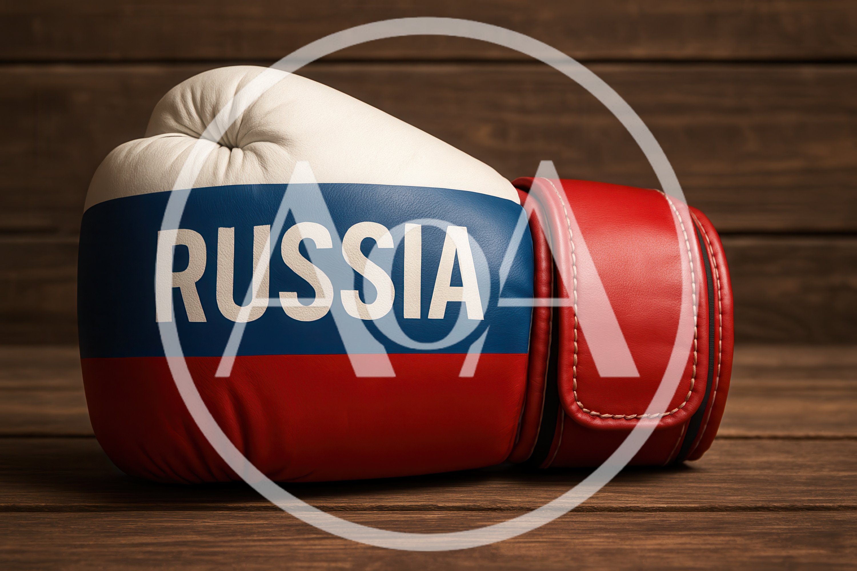 Boxing Glove Featuring The Russian Flag Design