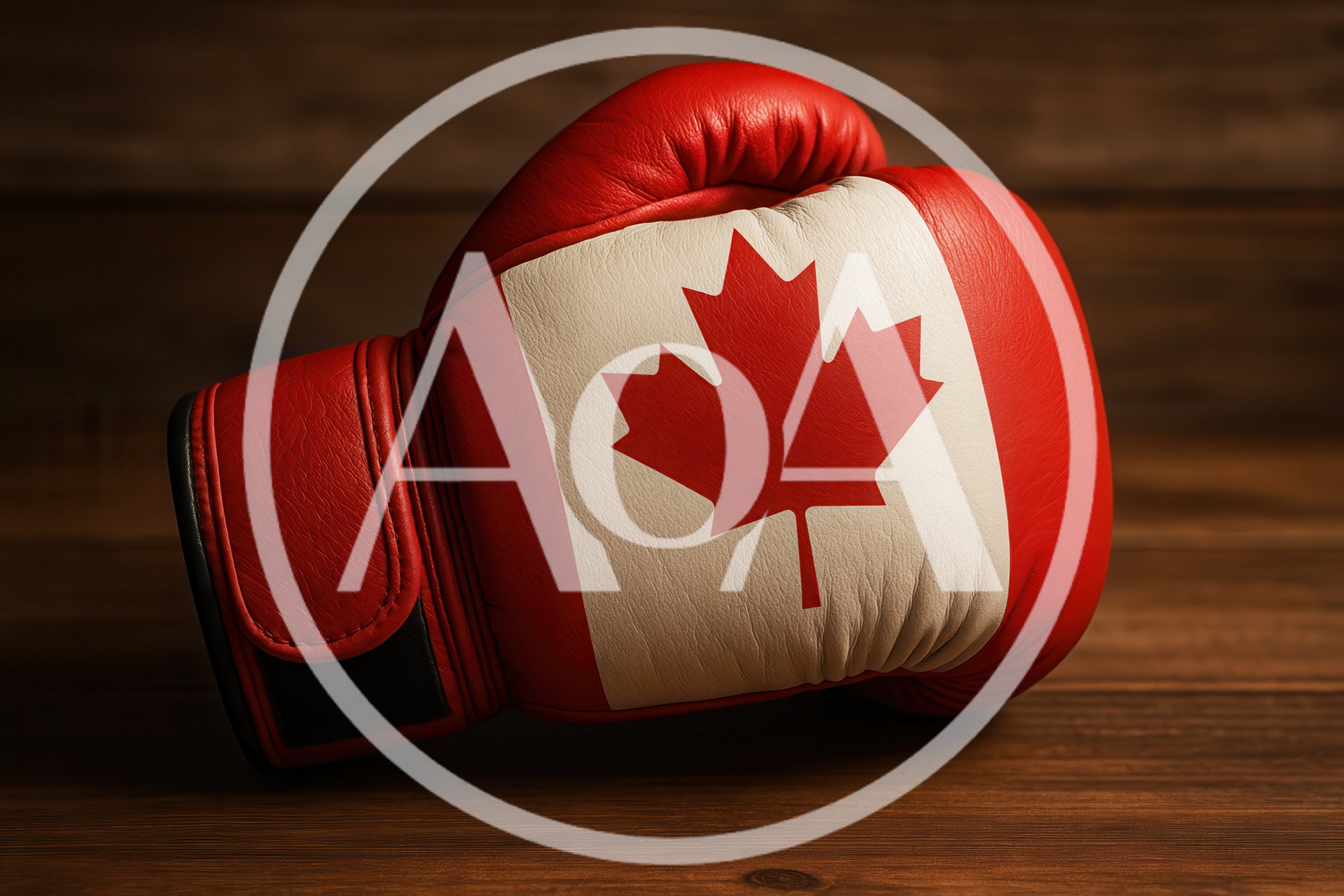 Red Boxing Glove Featuring The Canadian Flag