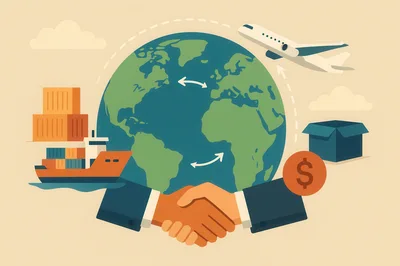 Global Trade and International Logistics Concept Illustration