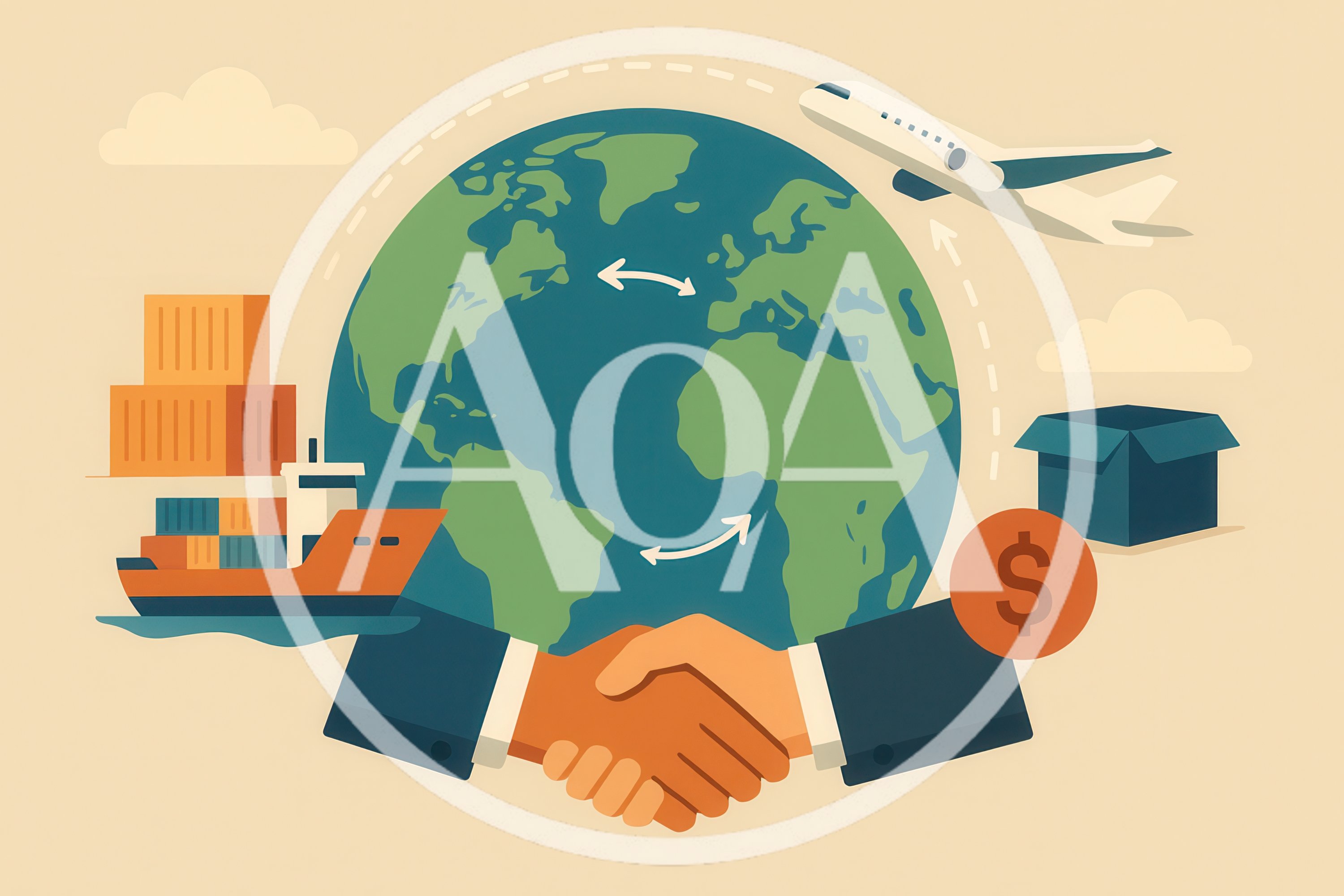 Global Trade and International Logistics Concept Illustration