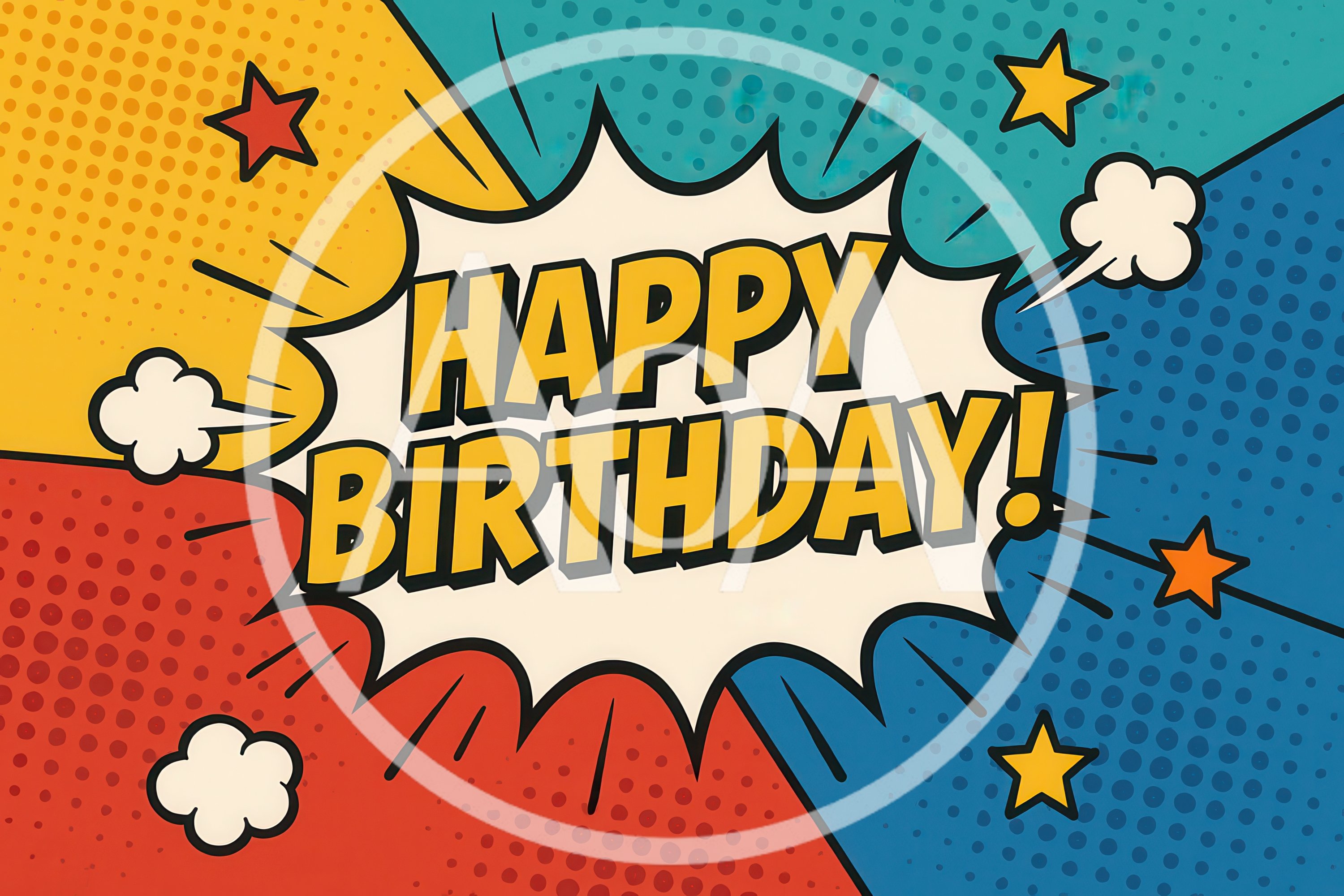 Pop Art Style Happy Birthday Comic Book Graphic
