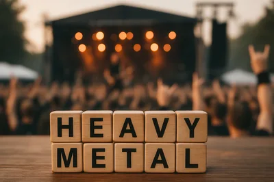 Heavy Metal Wooden Blocks On Concert Stage