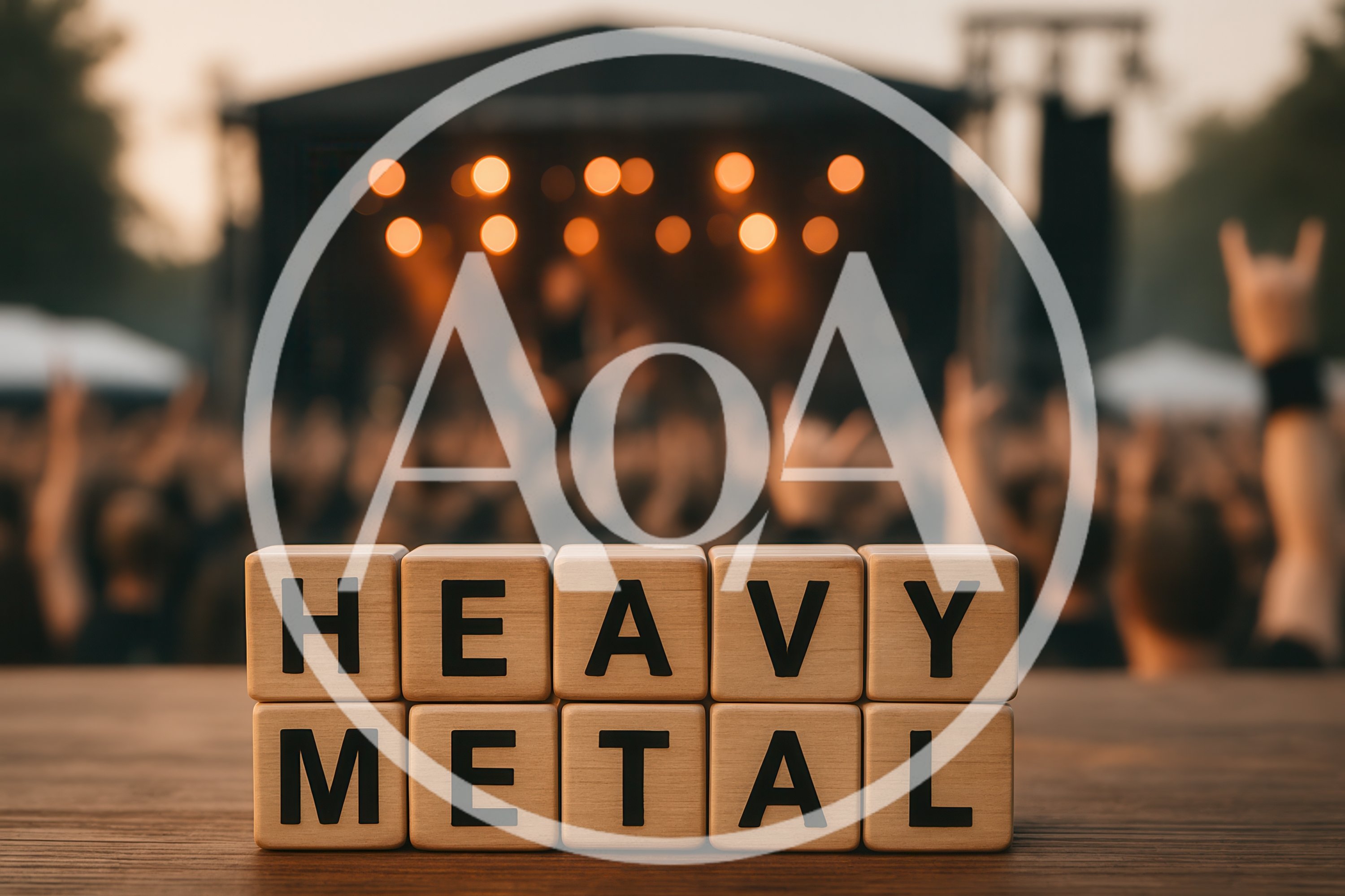 Heavy Metal Wooden Blocks On Concert Stage