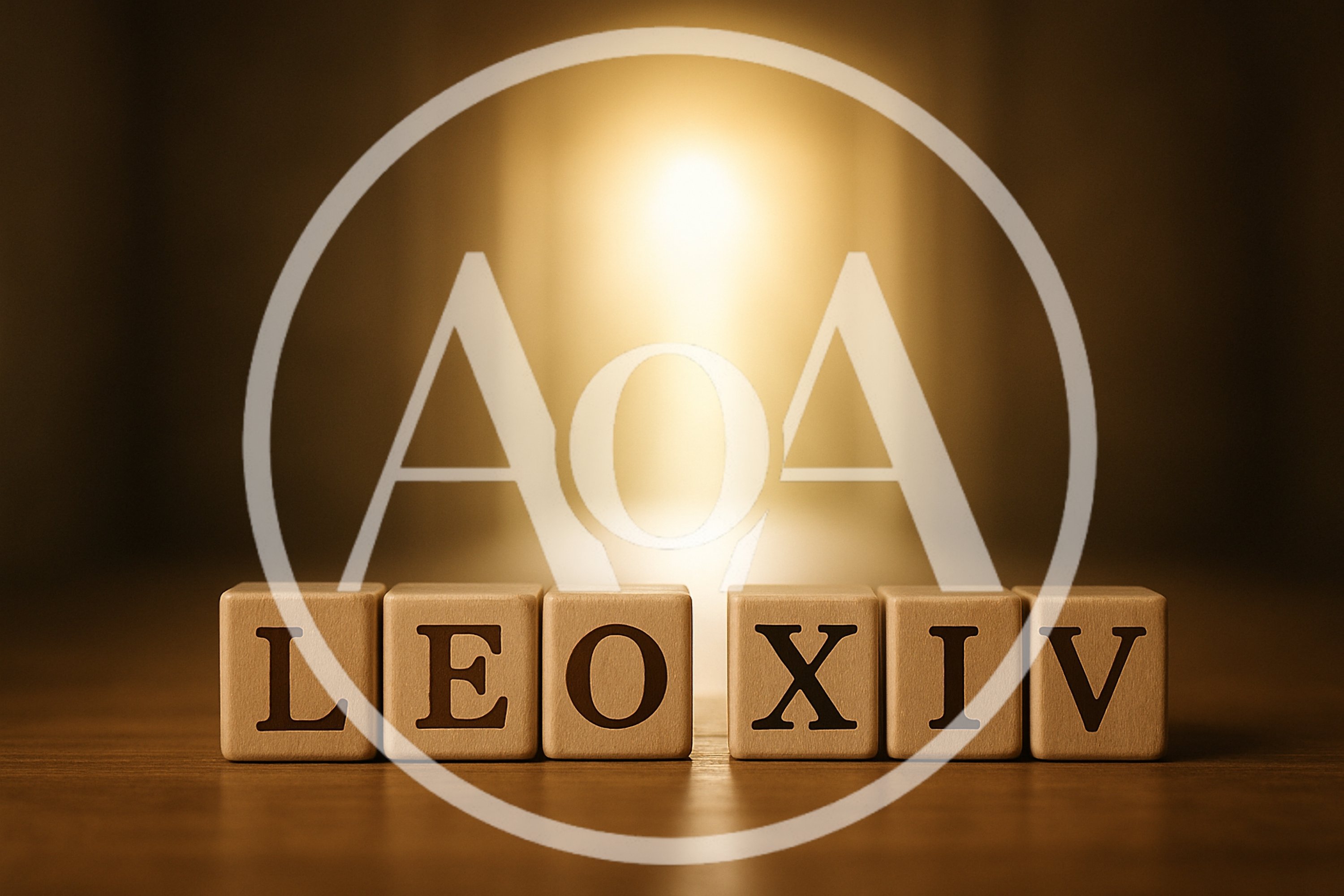 Wooden Blocks Spelling Leo XIV On A Wooden Surface
