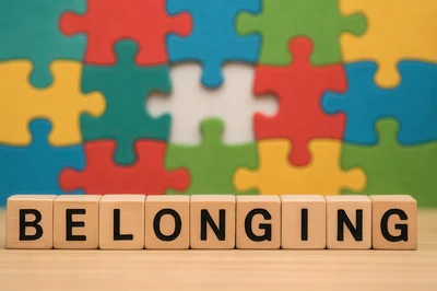 Wooden Blocks Spelling Belonging With Puzzle Background
