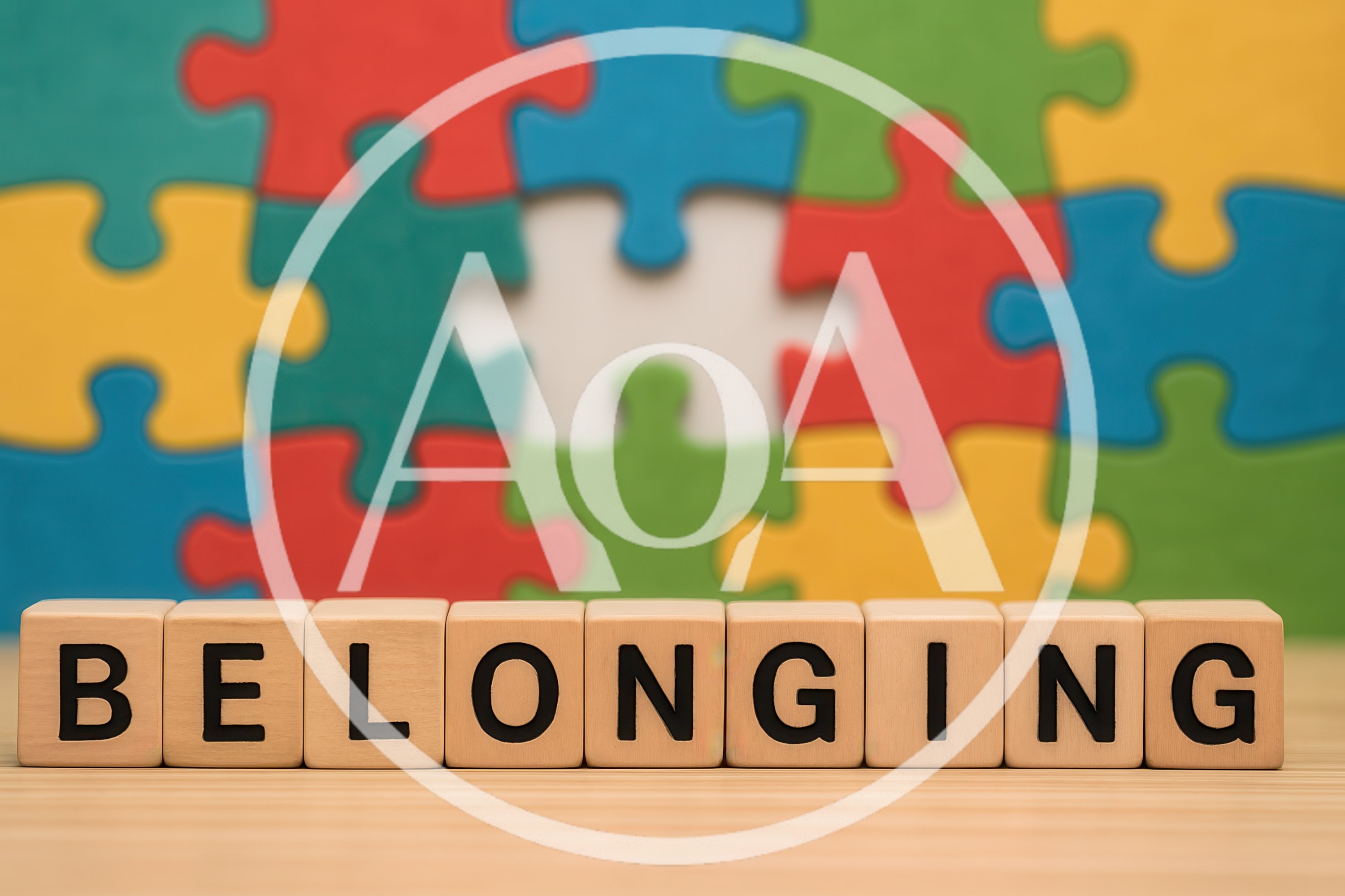 Wooden Blocks Spelling Belonging With Puzzle Background
