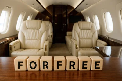 Wooden Blocks Spelling For Free Inside Private Jet Cabin